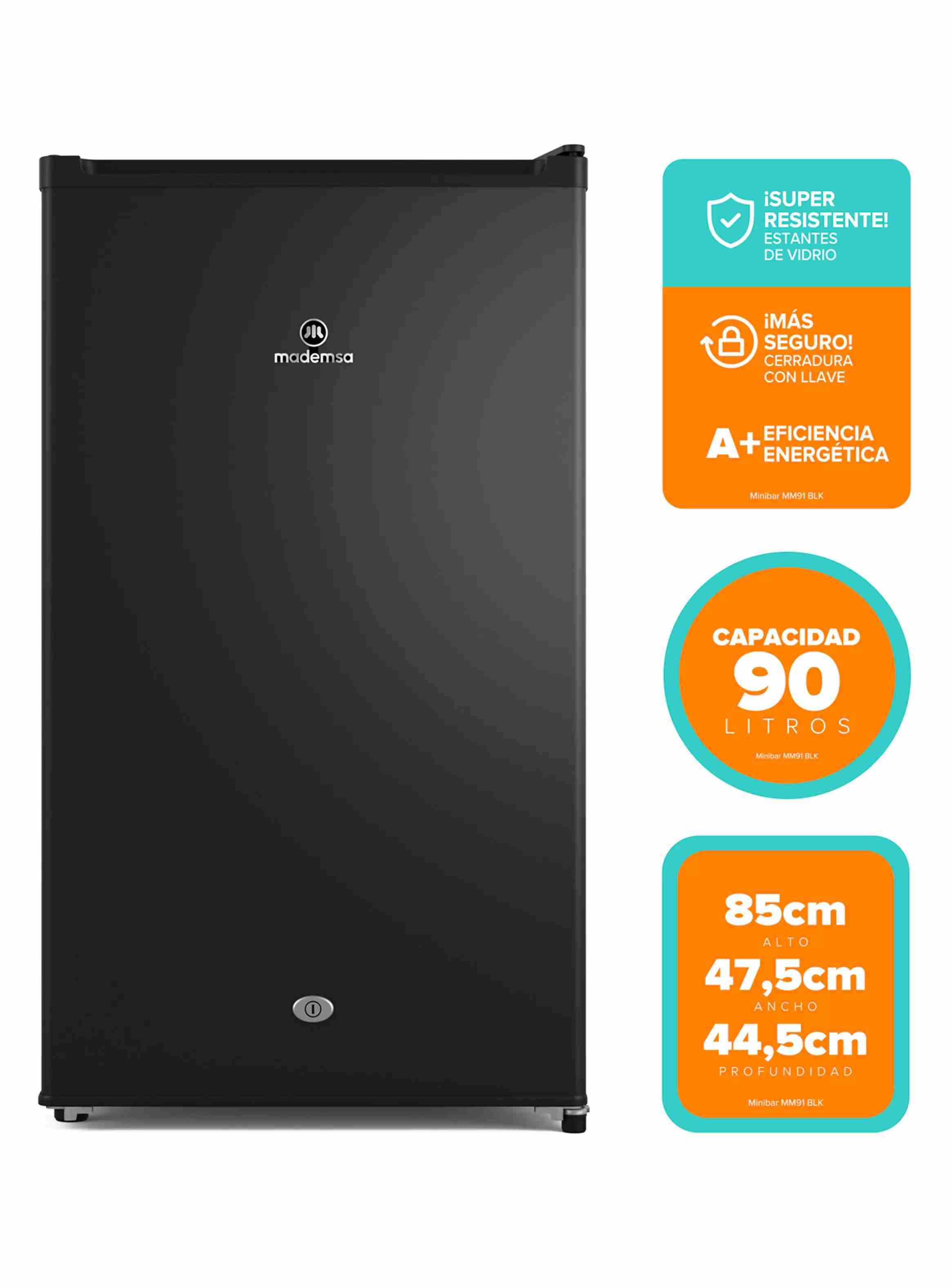 Frigobar Mademsa negro - miniatura 3
