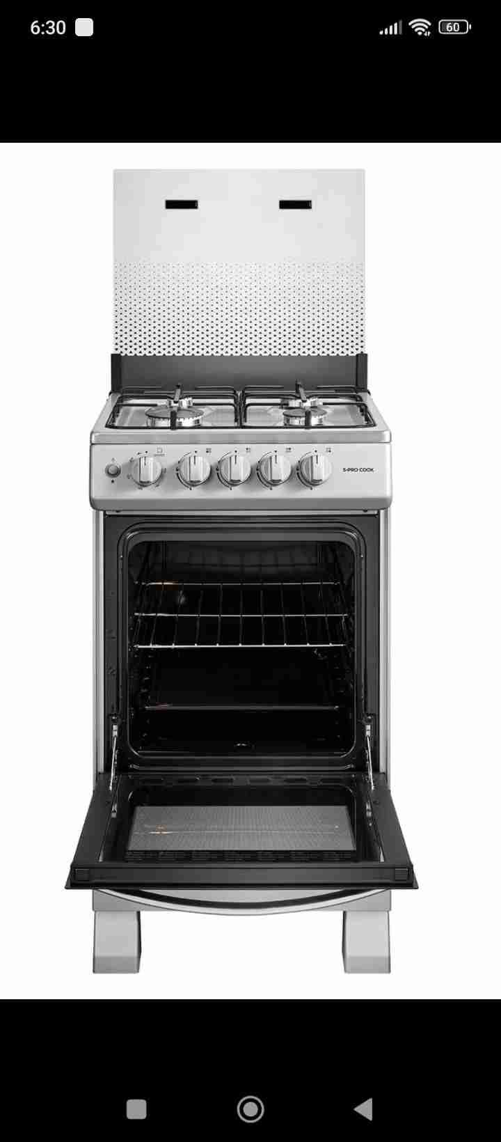 Cocina a gas con horno