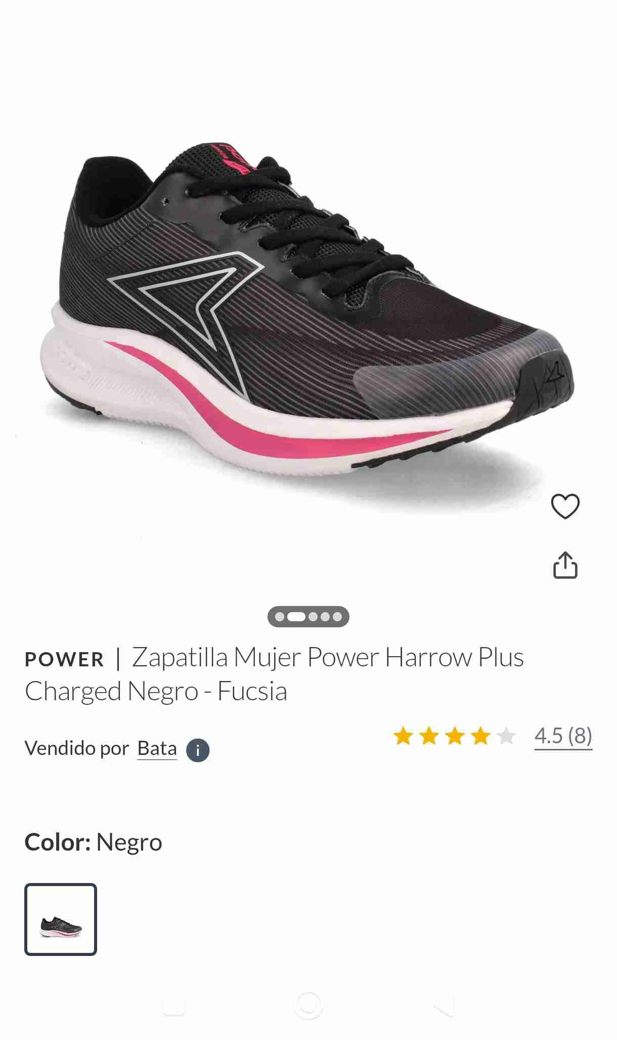 Zapatillas deportivas Power negras mujer - miniatura 2
