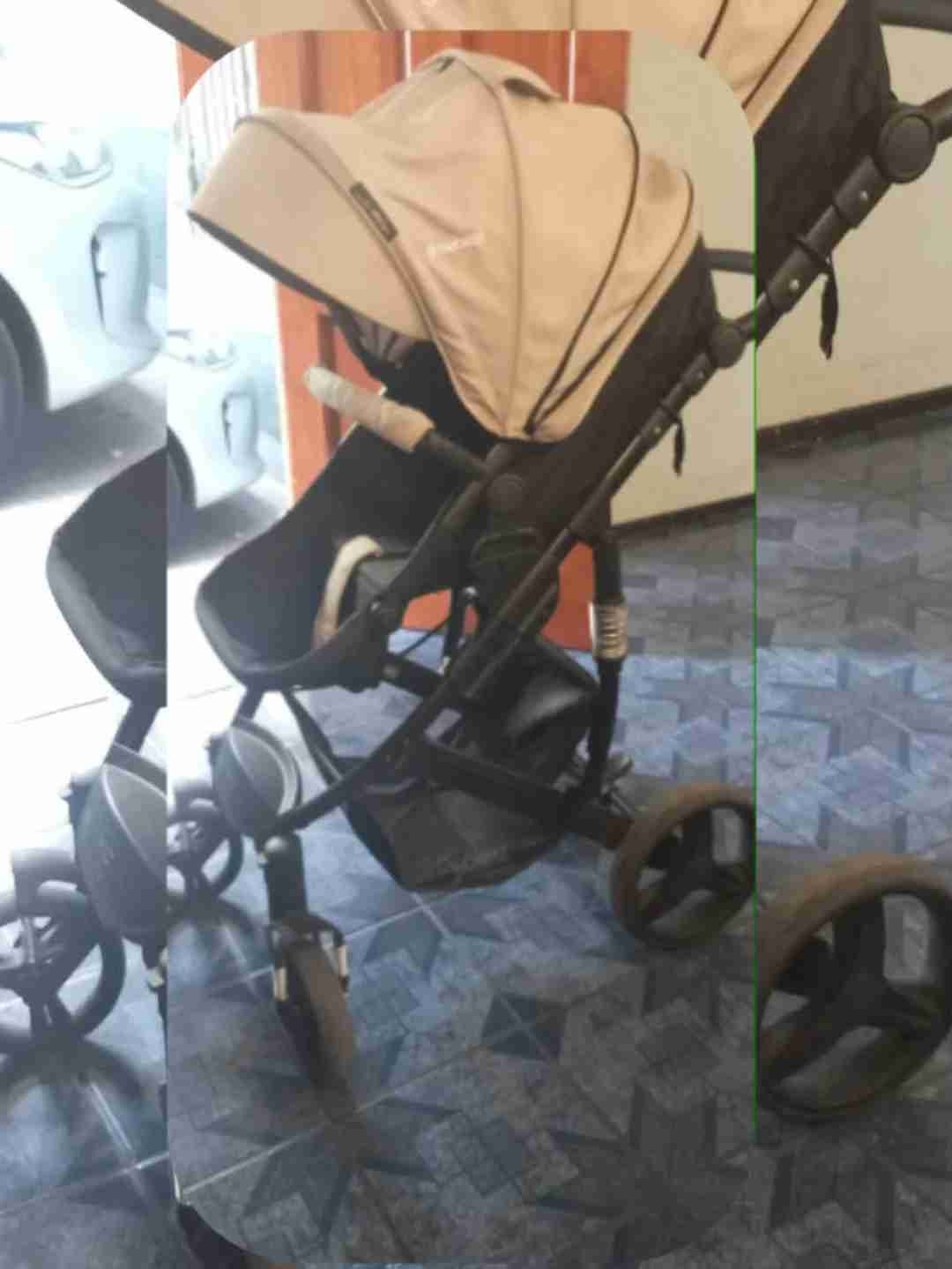 Coche de bebé beige Bebesit y huevito - miniatura 2