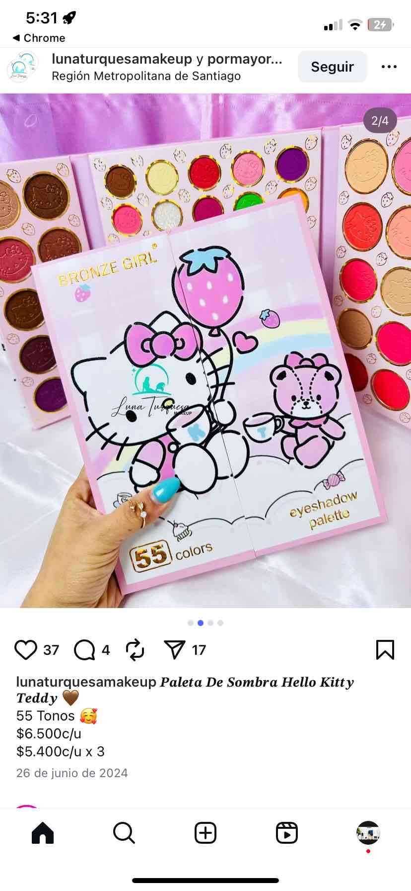 Paleta de sombra 55 colores