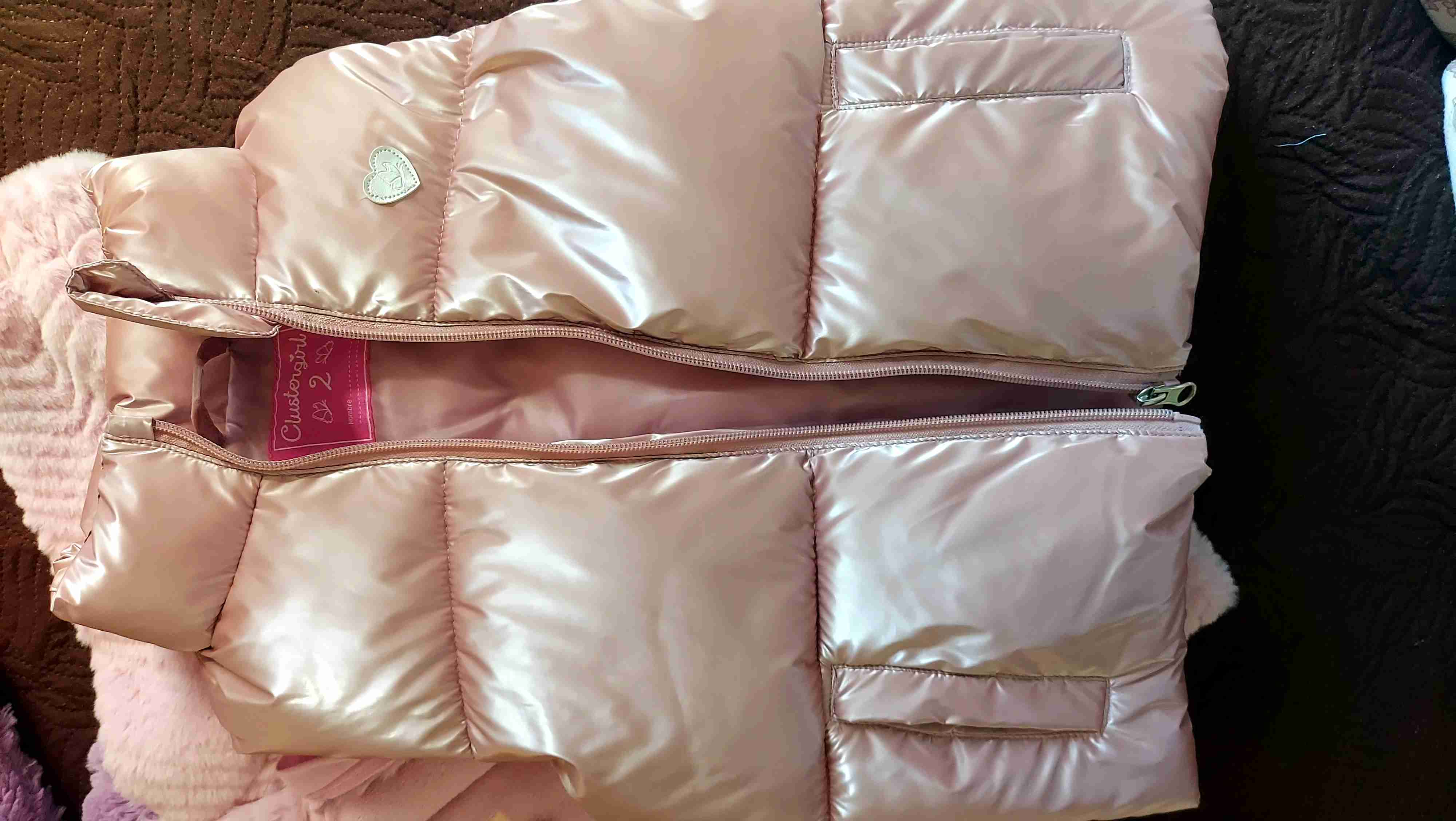 Chaqueta acolchado rosado niña