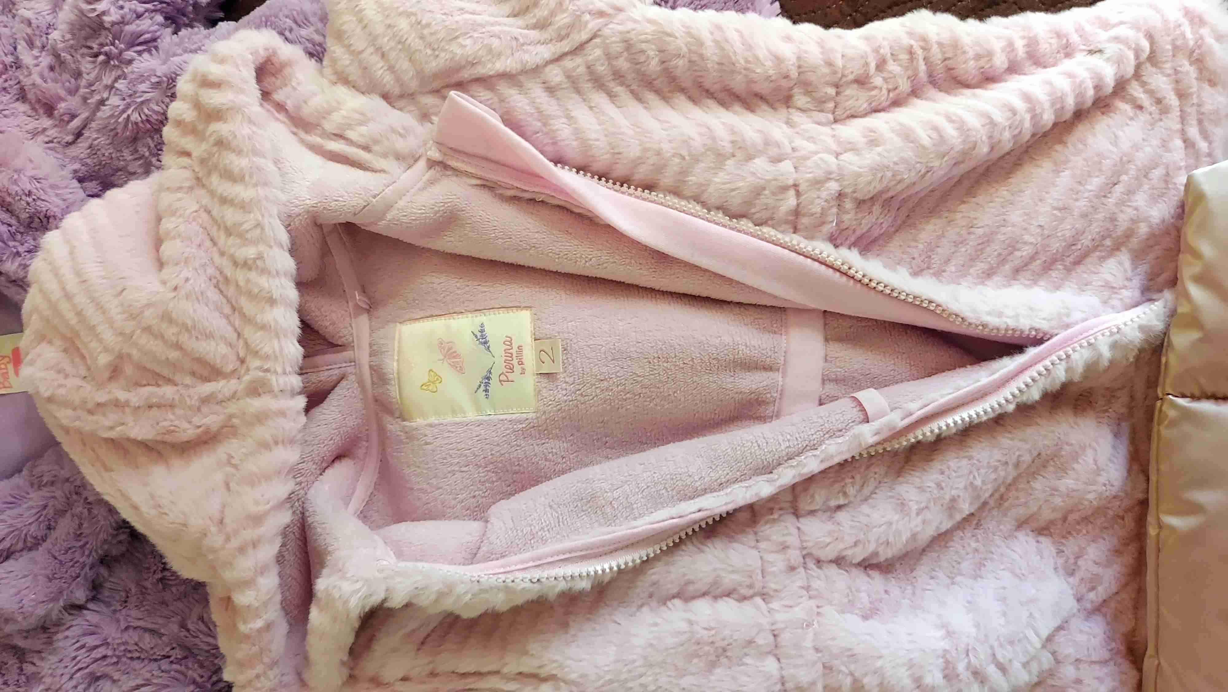 Chaqueta acolchado rosado niña - miniatura 3
