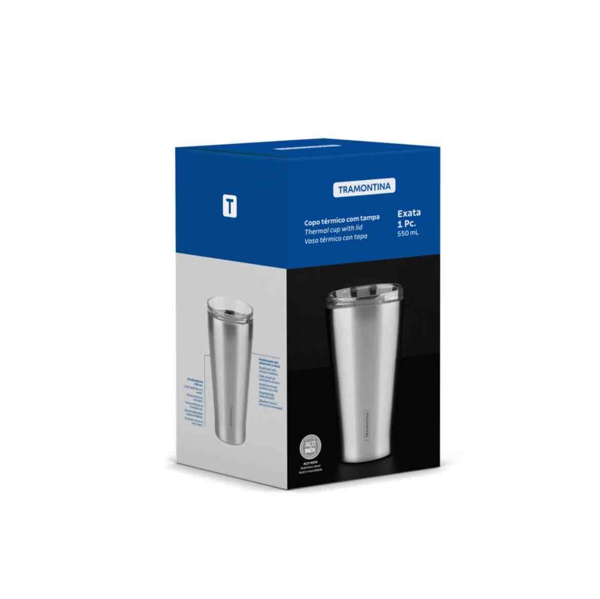 Vaso térmico blanco con tapa - miniatura 4