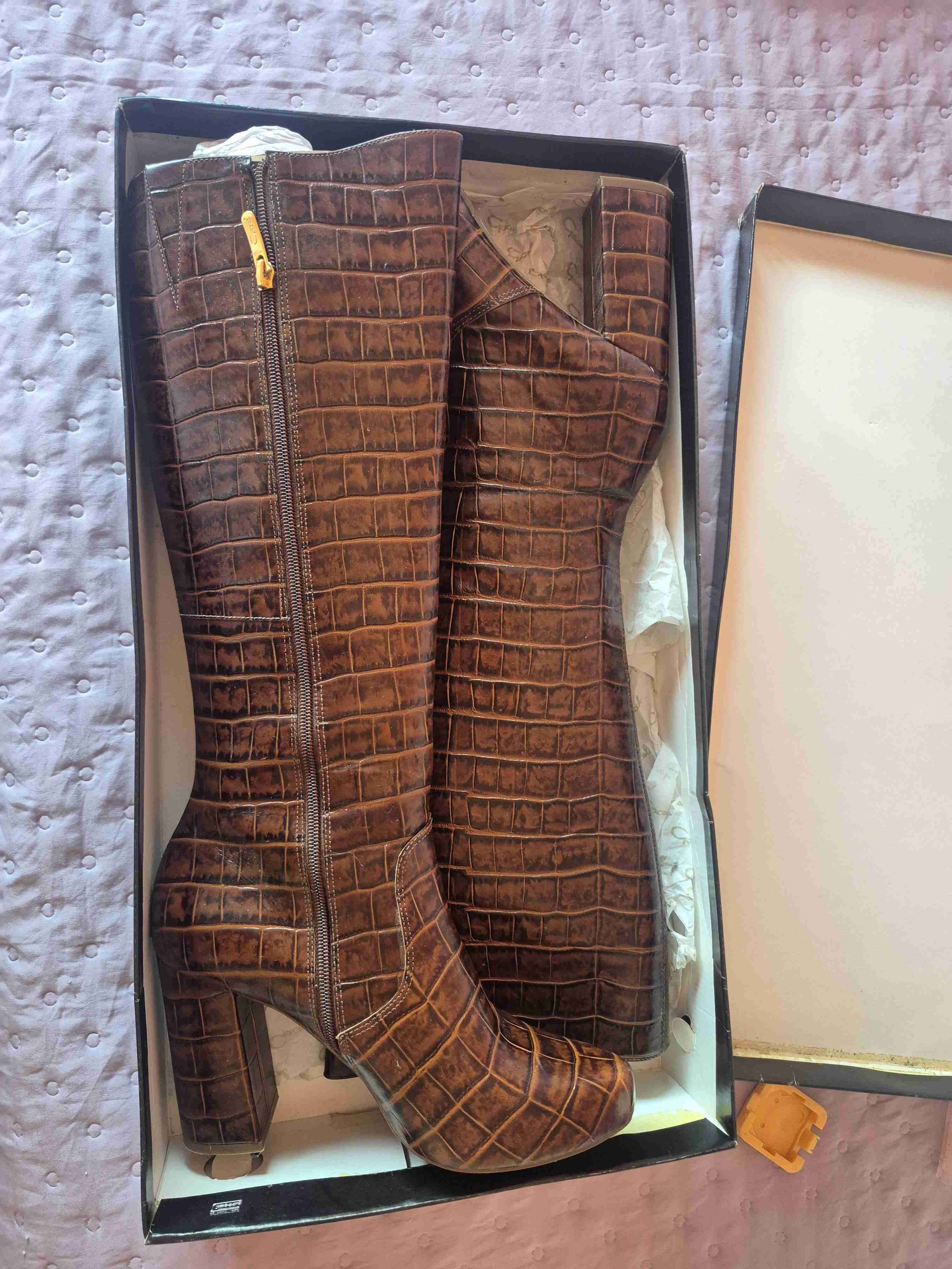 Botas altas de cuero marrón - miniatura 2