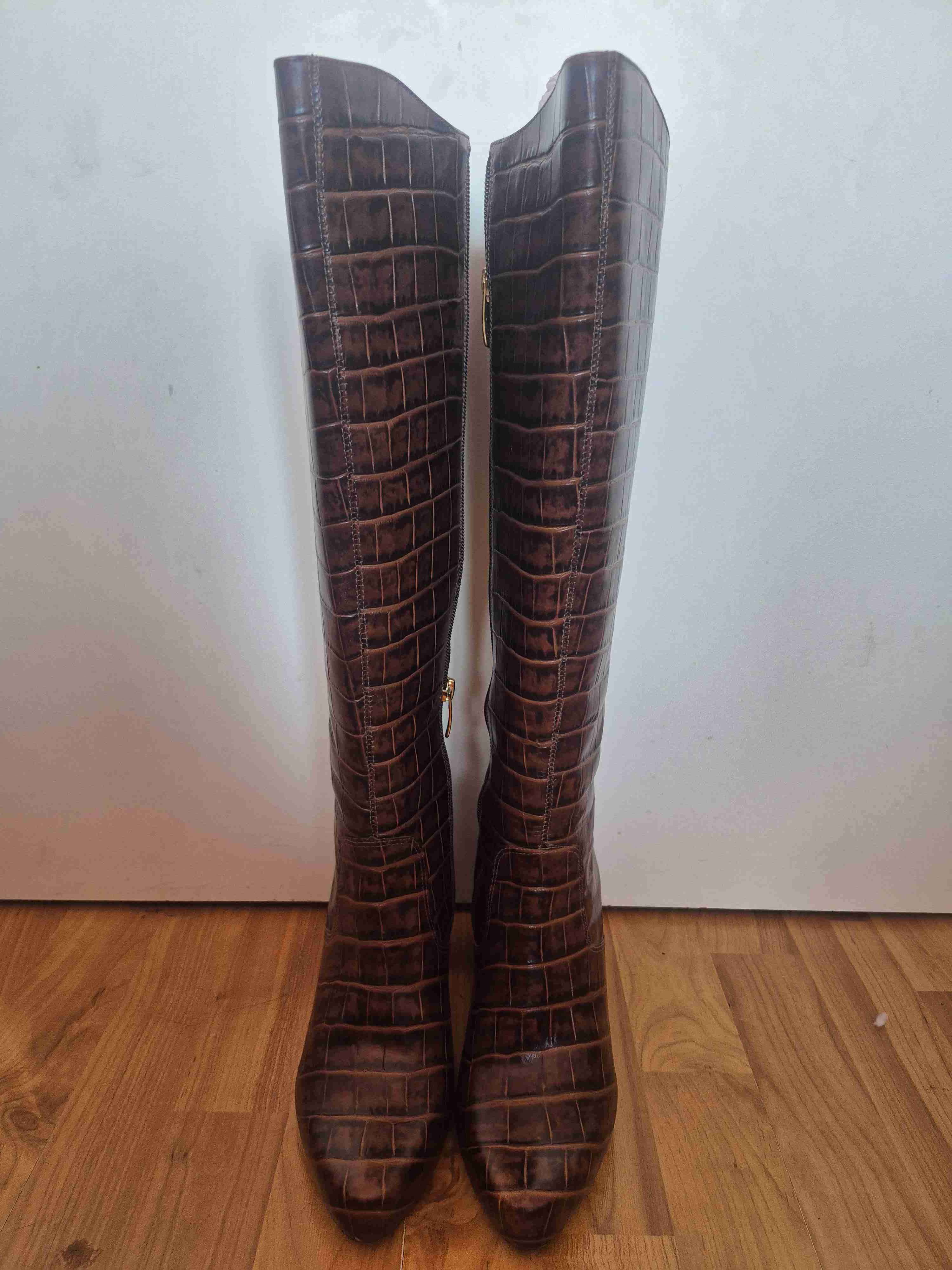 Botas altas de cuero marrón - miniatura 3