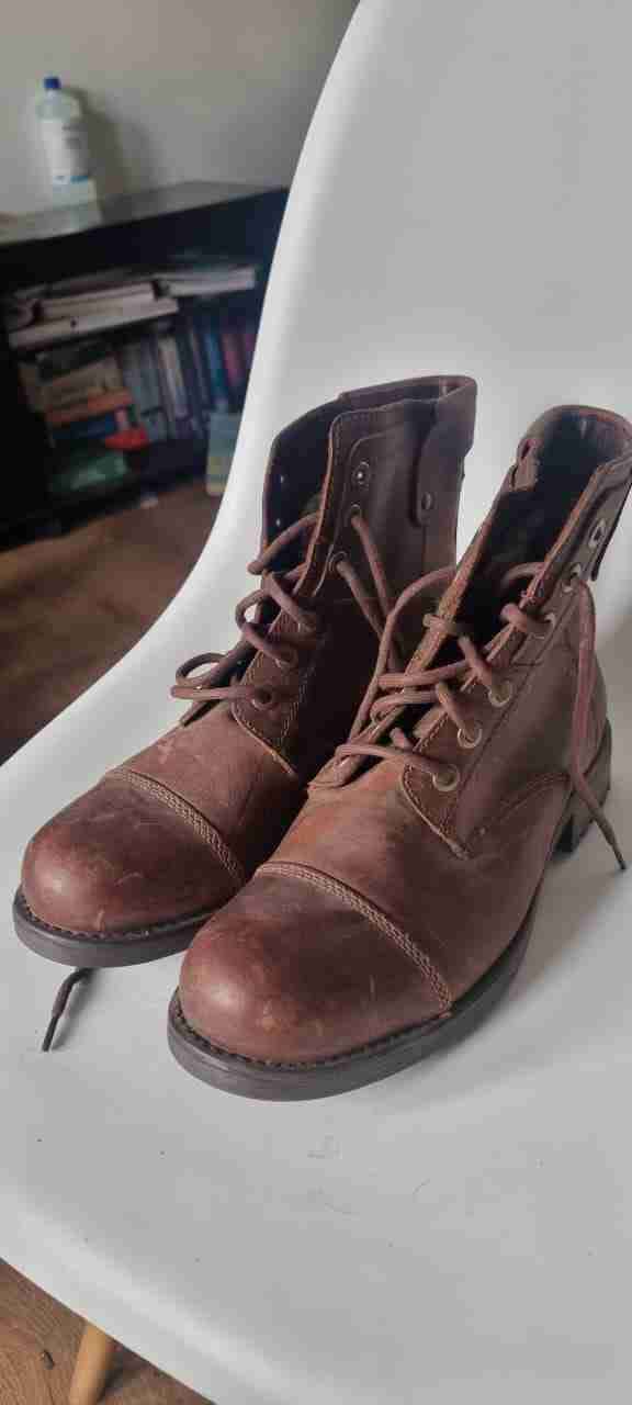 Botas de cuero marrón hombre Guante