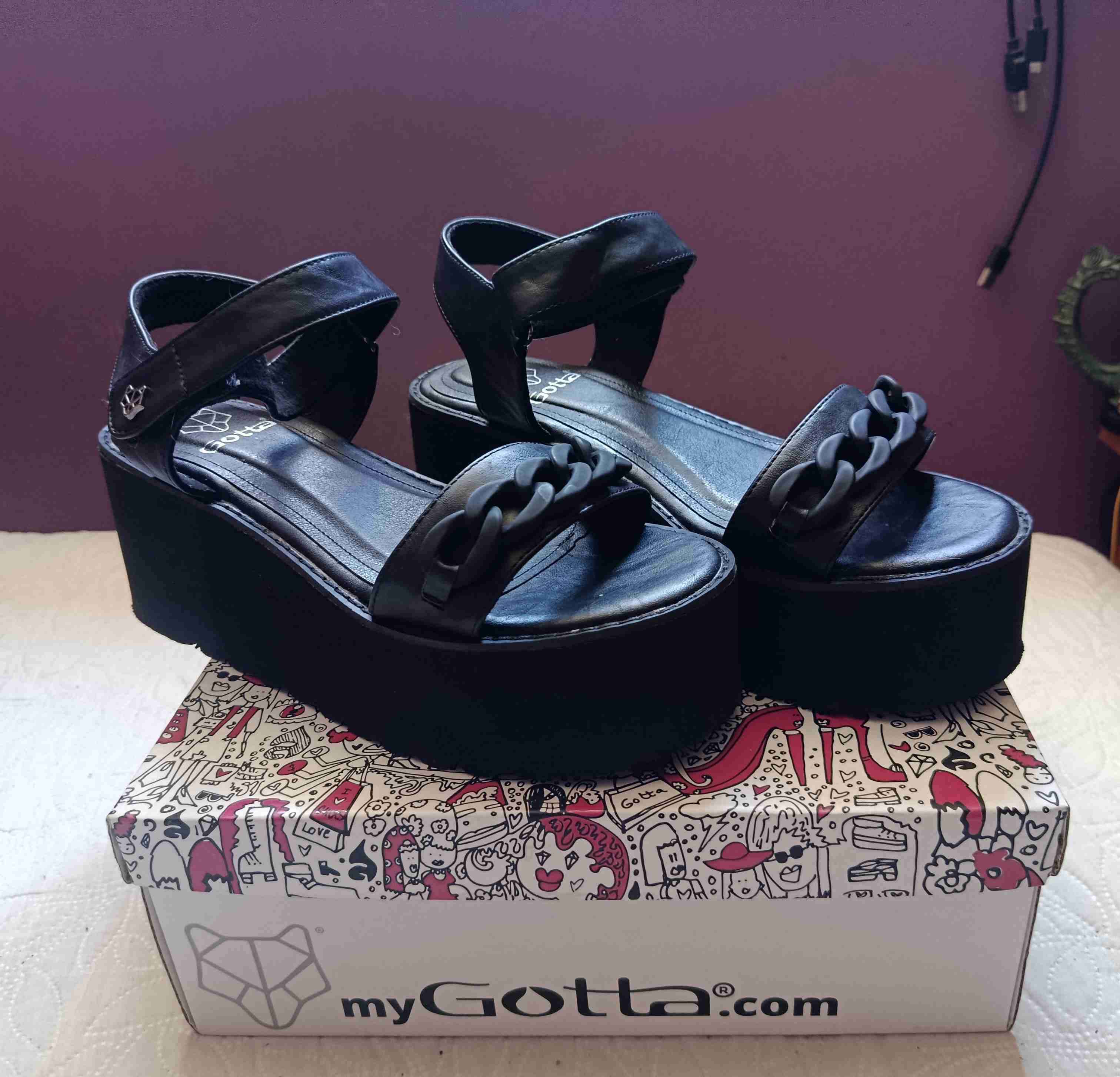 Sandalias plataforma negras My Gotta