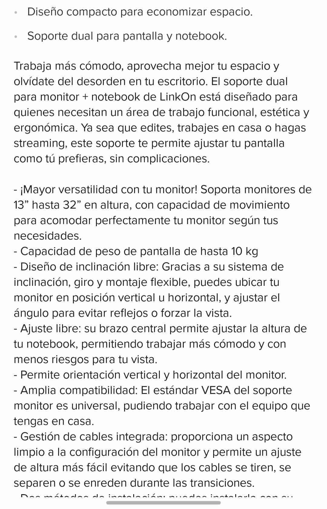 Soporte articulado para monitor y notebook - miniatura 5