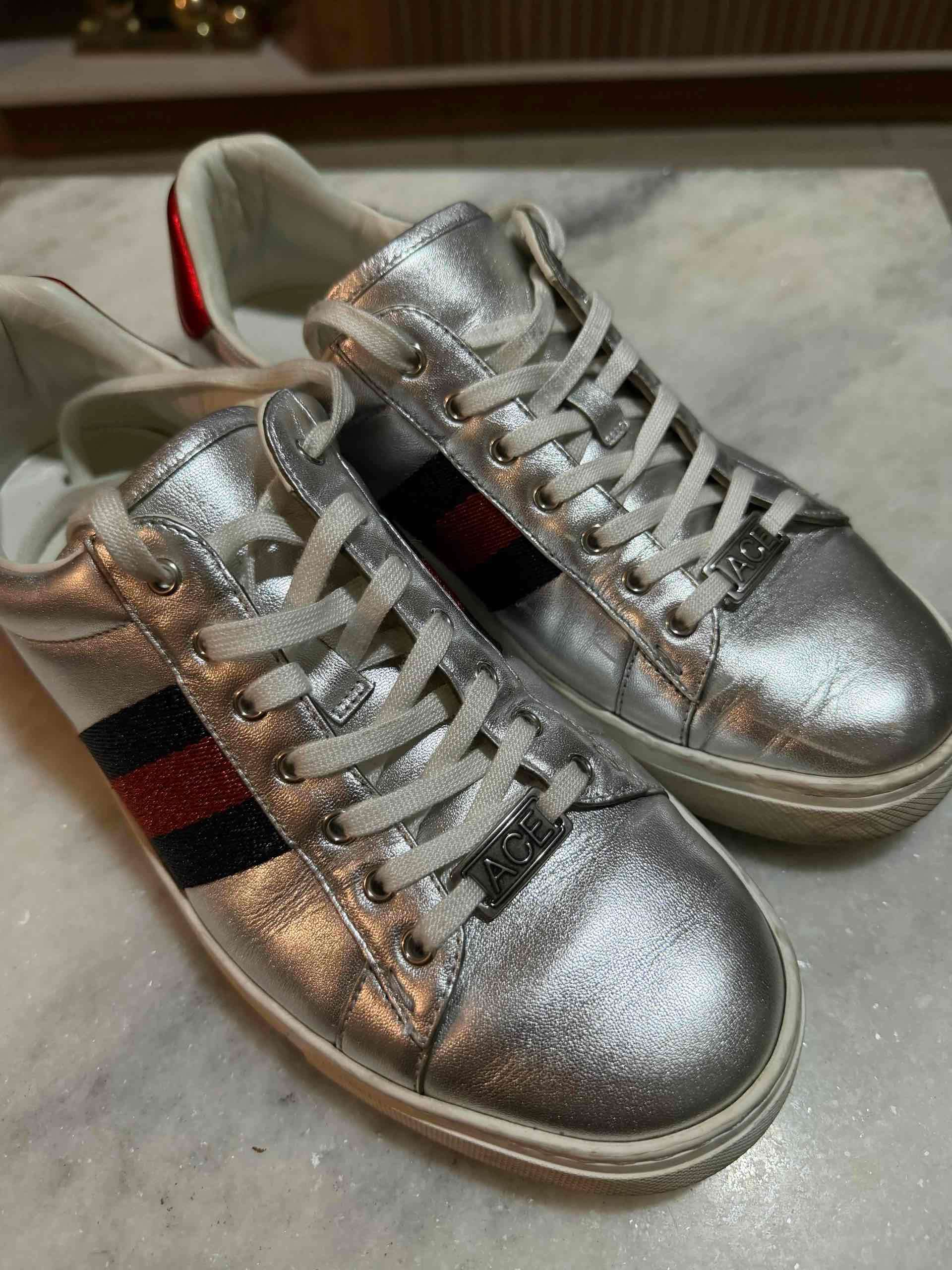 Zapatillas plateadas Gucci