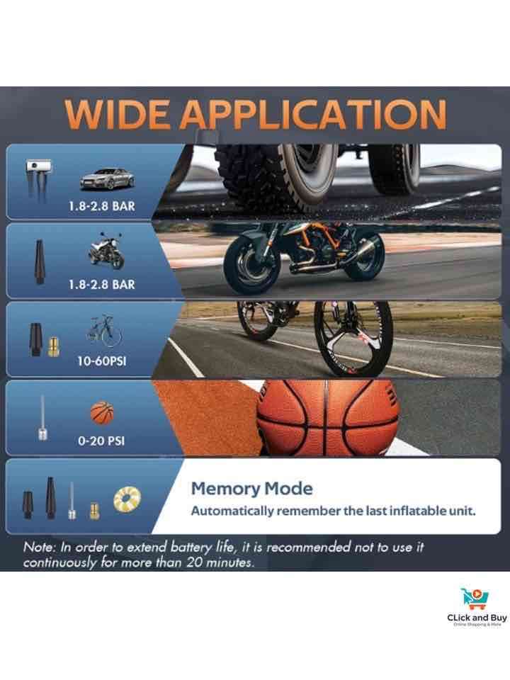 Compresor de aire portátil digital - miniatura 2