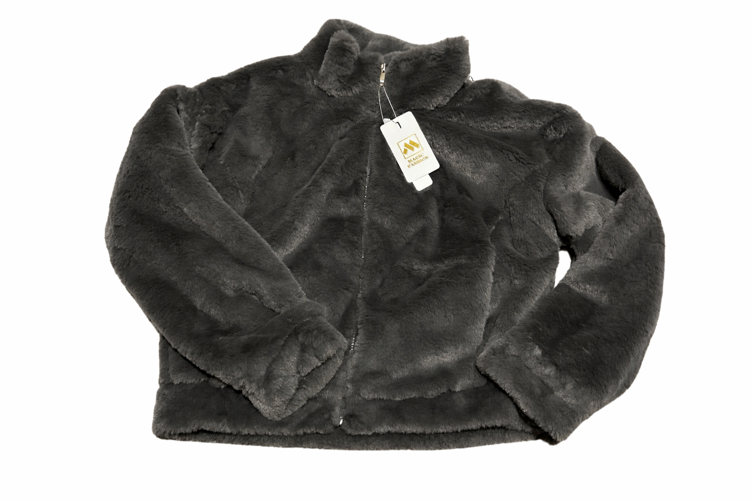 Chaqueta de piel gris talla M
