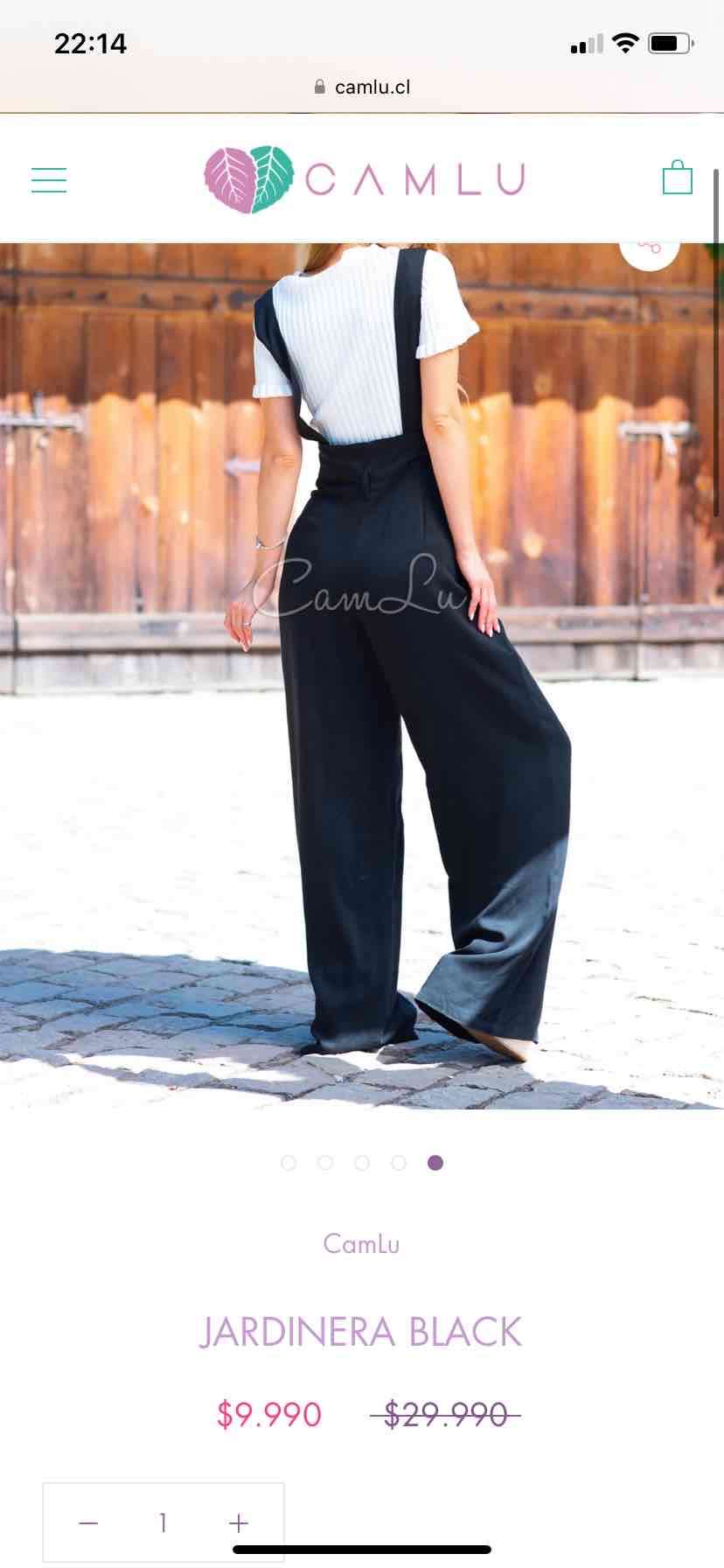 Jardinera negra con tirantes - miniatura 2