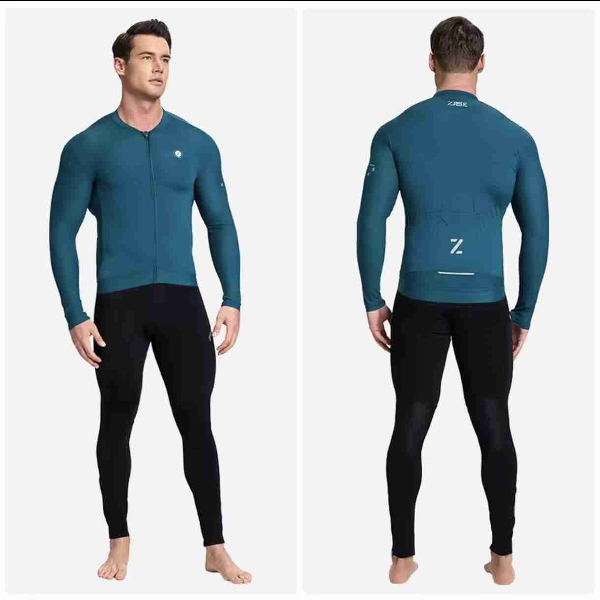 Chaqueta o tricota de ciclista verde con cierre - miniatura 3