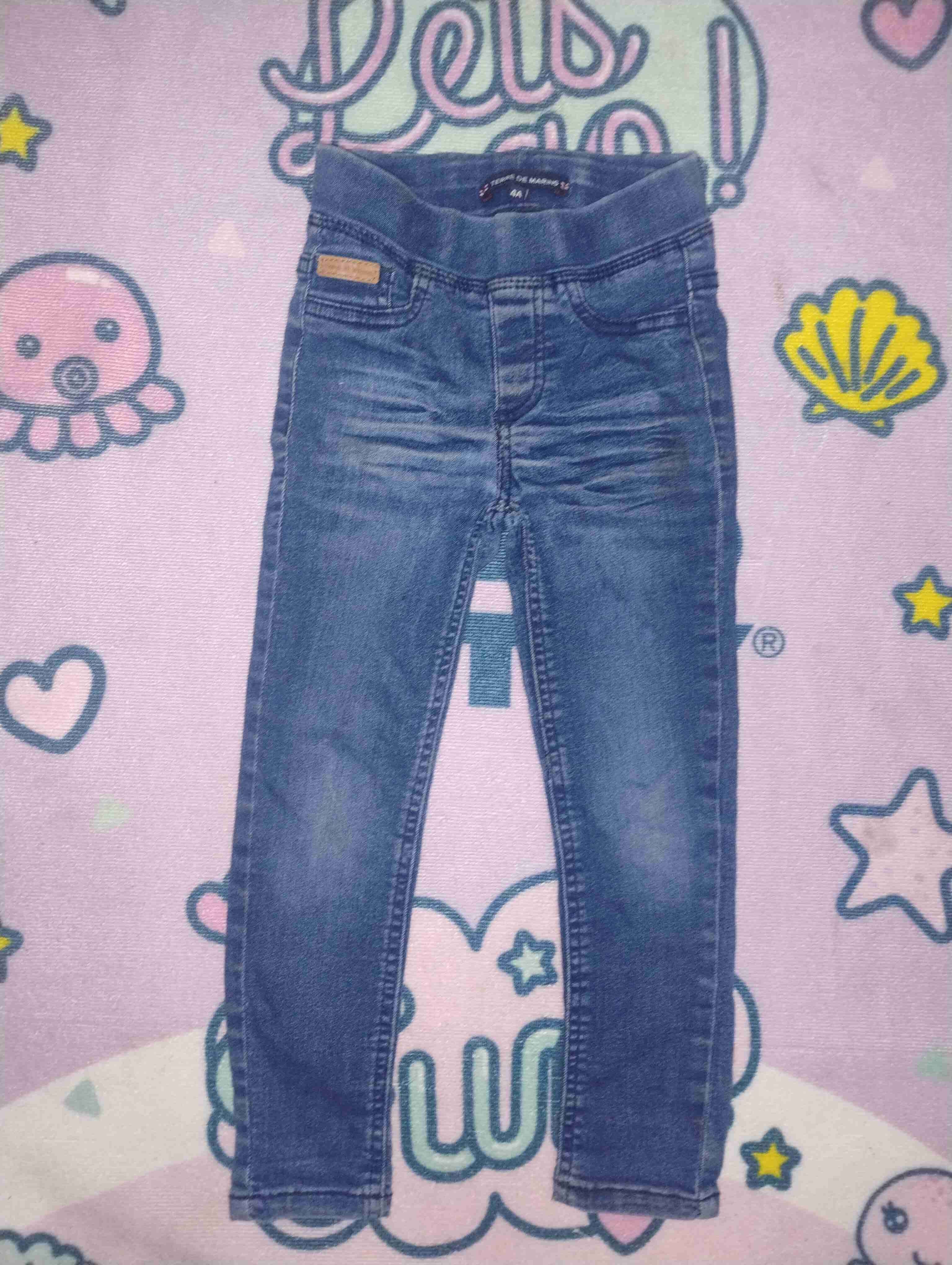 Jeans pitillo niño azul