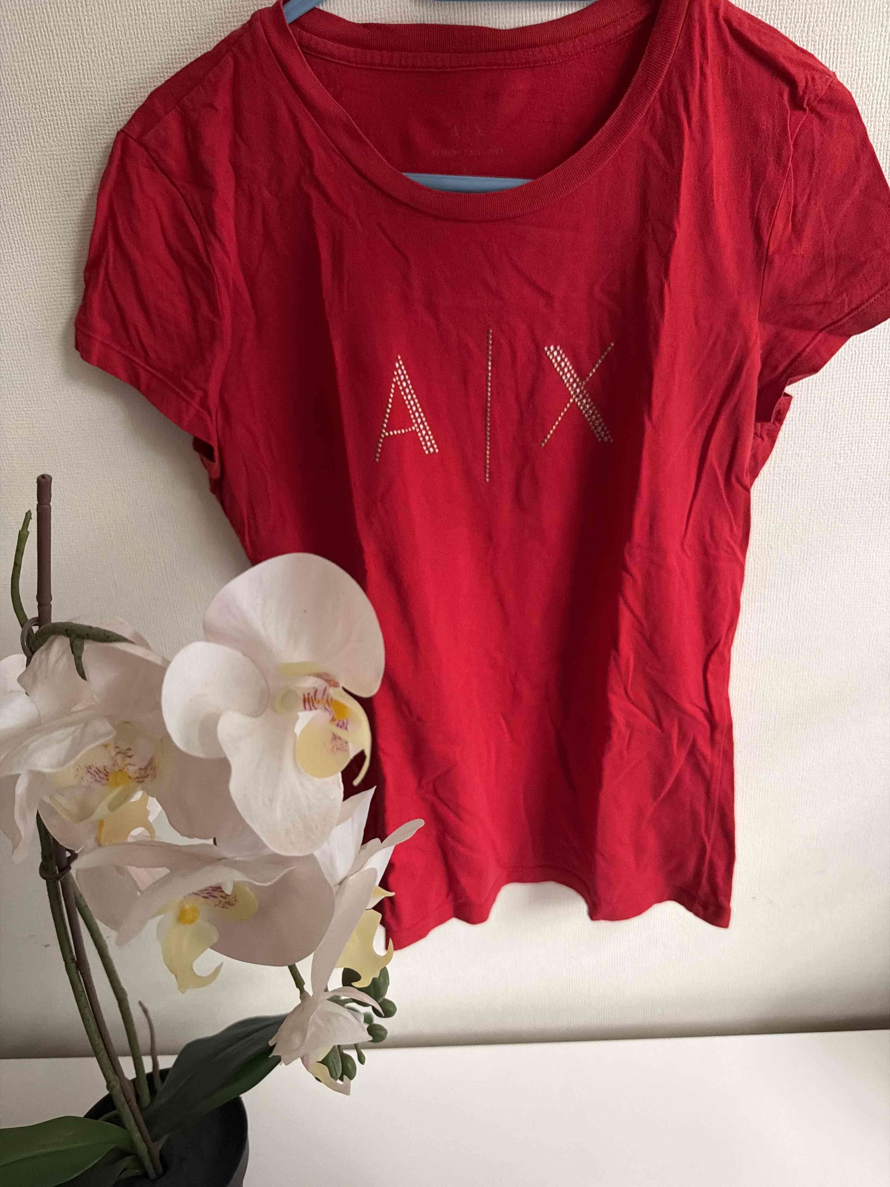 Polera roja con diseño AIX - miniatura 2