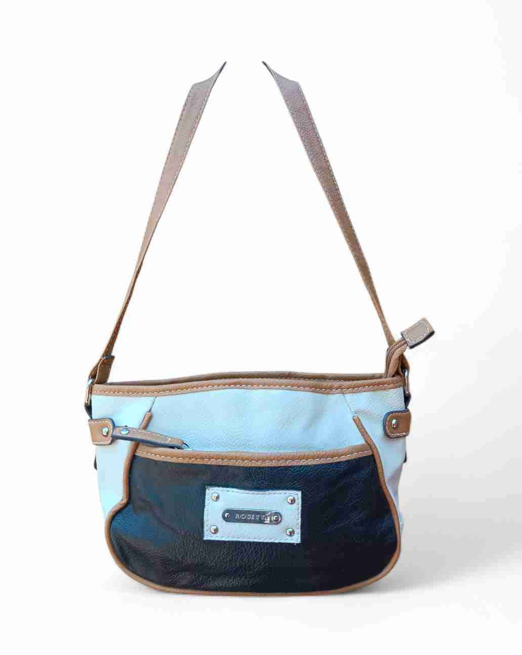 Cartera azul y negra