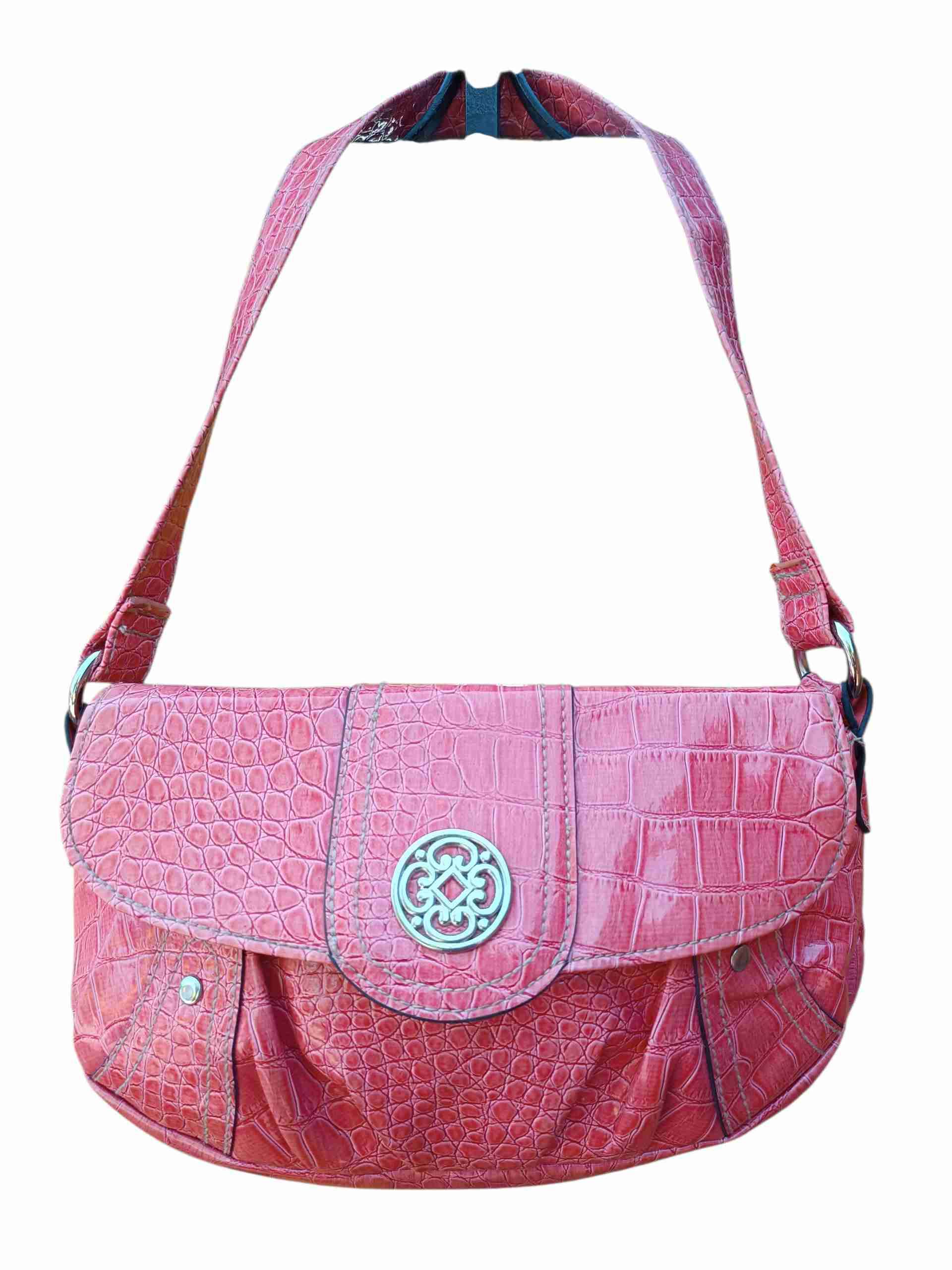 Bolso rosa de cuero sintético