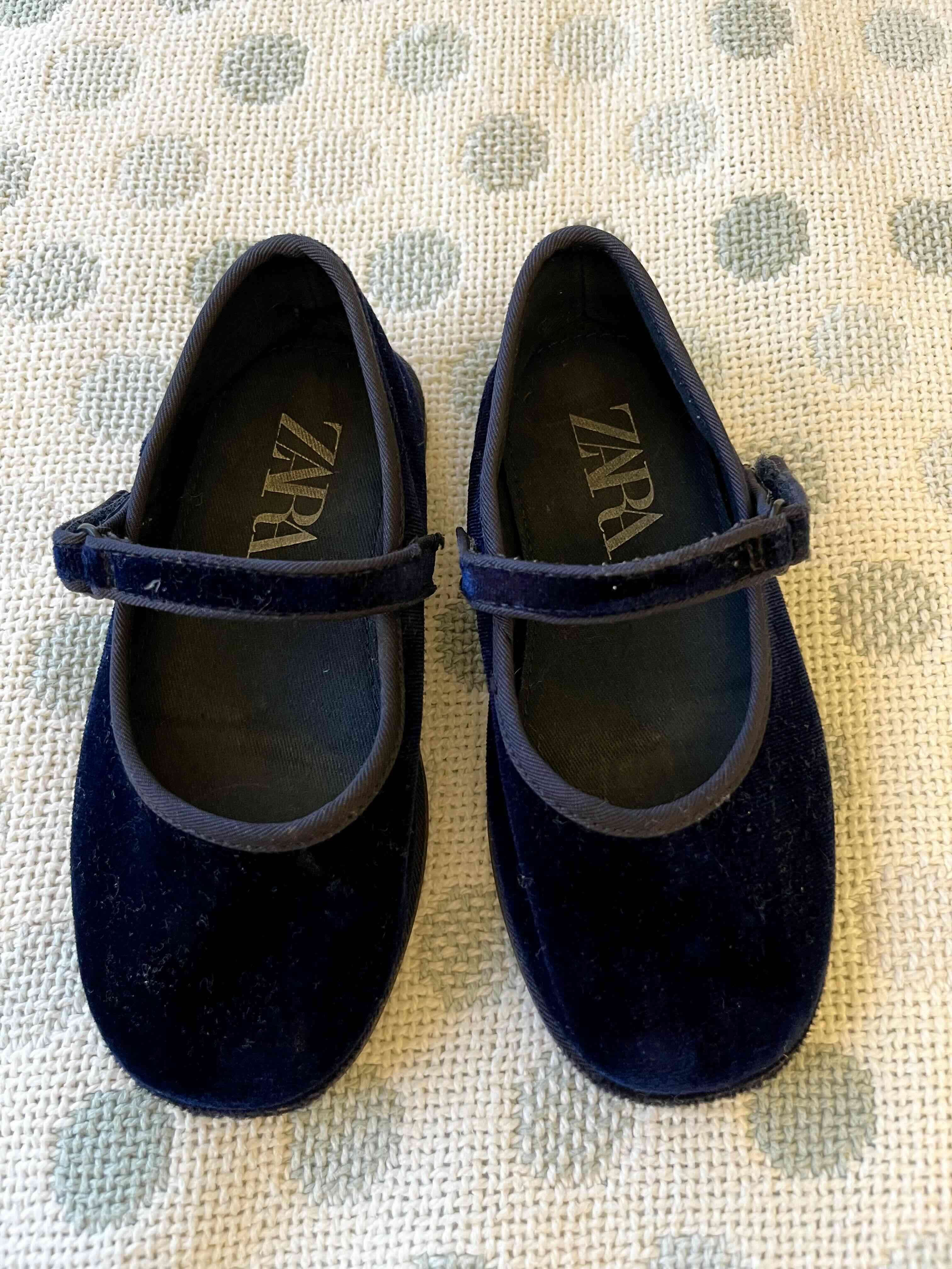 Ballerinas Zara de terciopelo azul T26 - miniatura 2