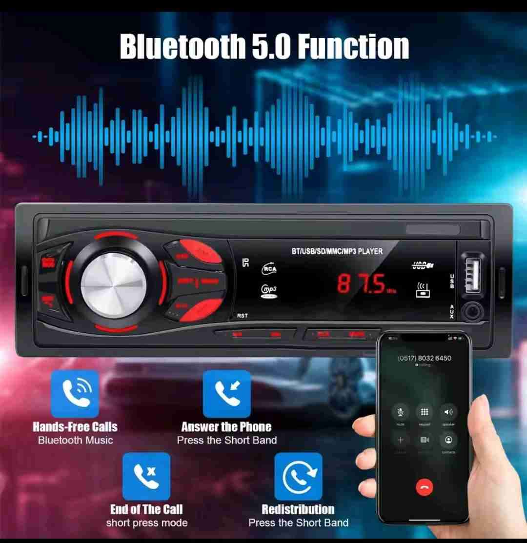 Radio Mp3 1din Para Auto Bluetooth, Usb Y Auxiliar - miniatura 2