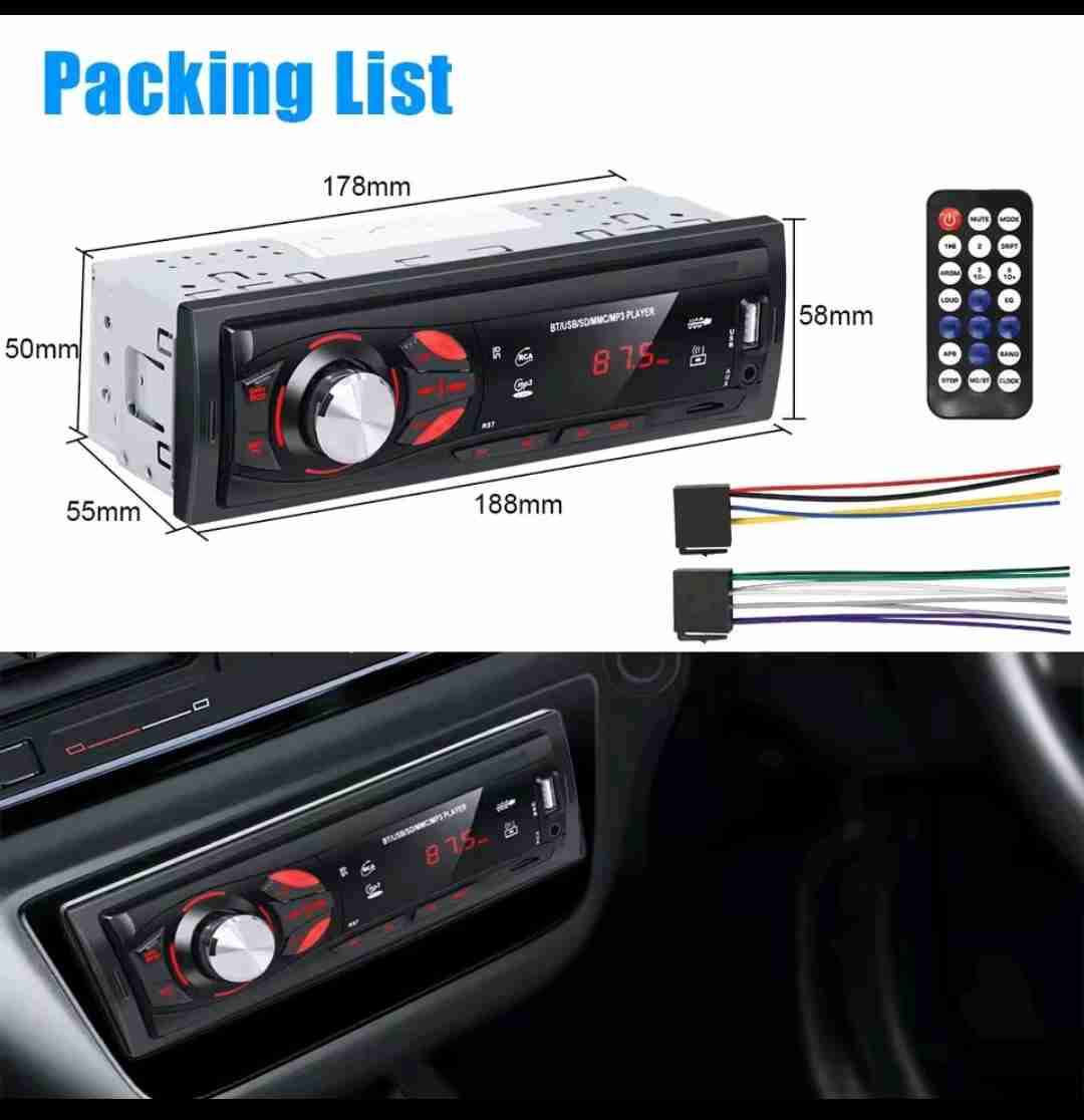 Radio Mp3 1din Para Auto Bluetooth, Usb Y Auxiliar - miniatura 3