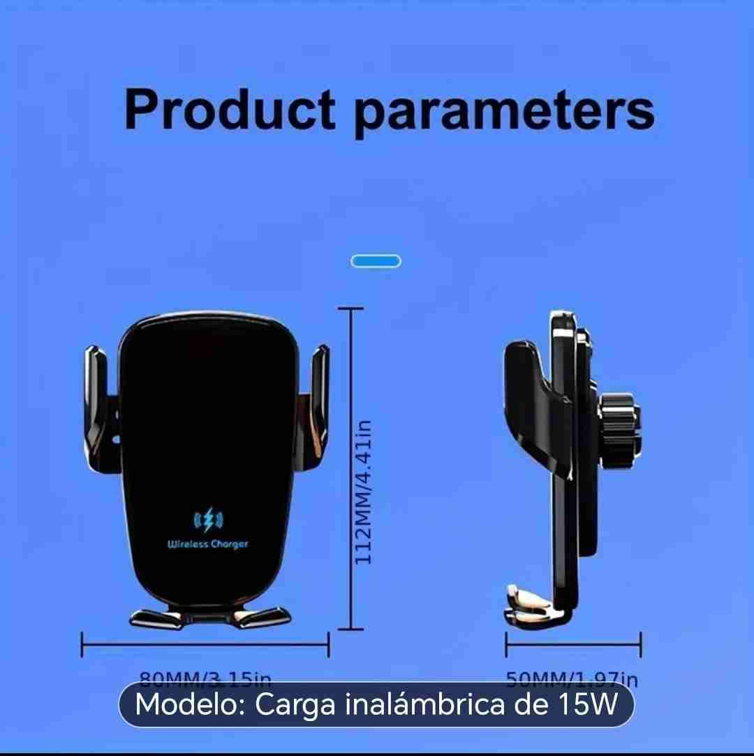Soporte + Cargador Inalámbrico para Auto D9 (Siste - miniatura 3