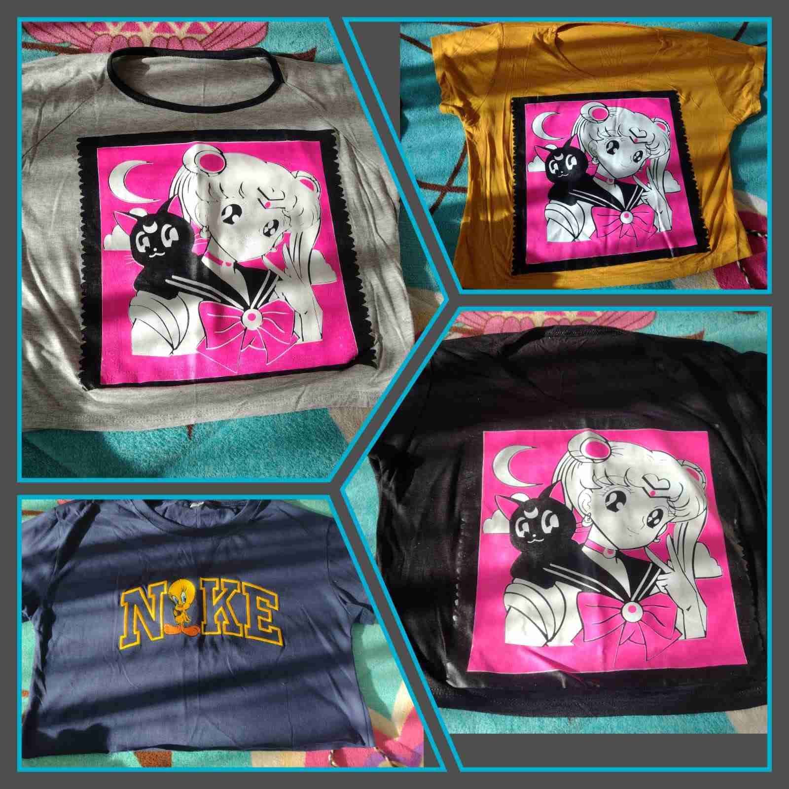 Poleras crop top Salir Moon y Piolin