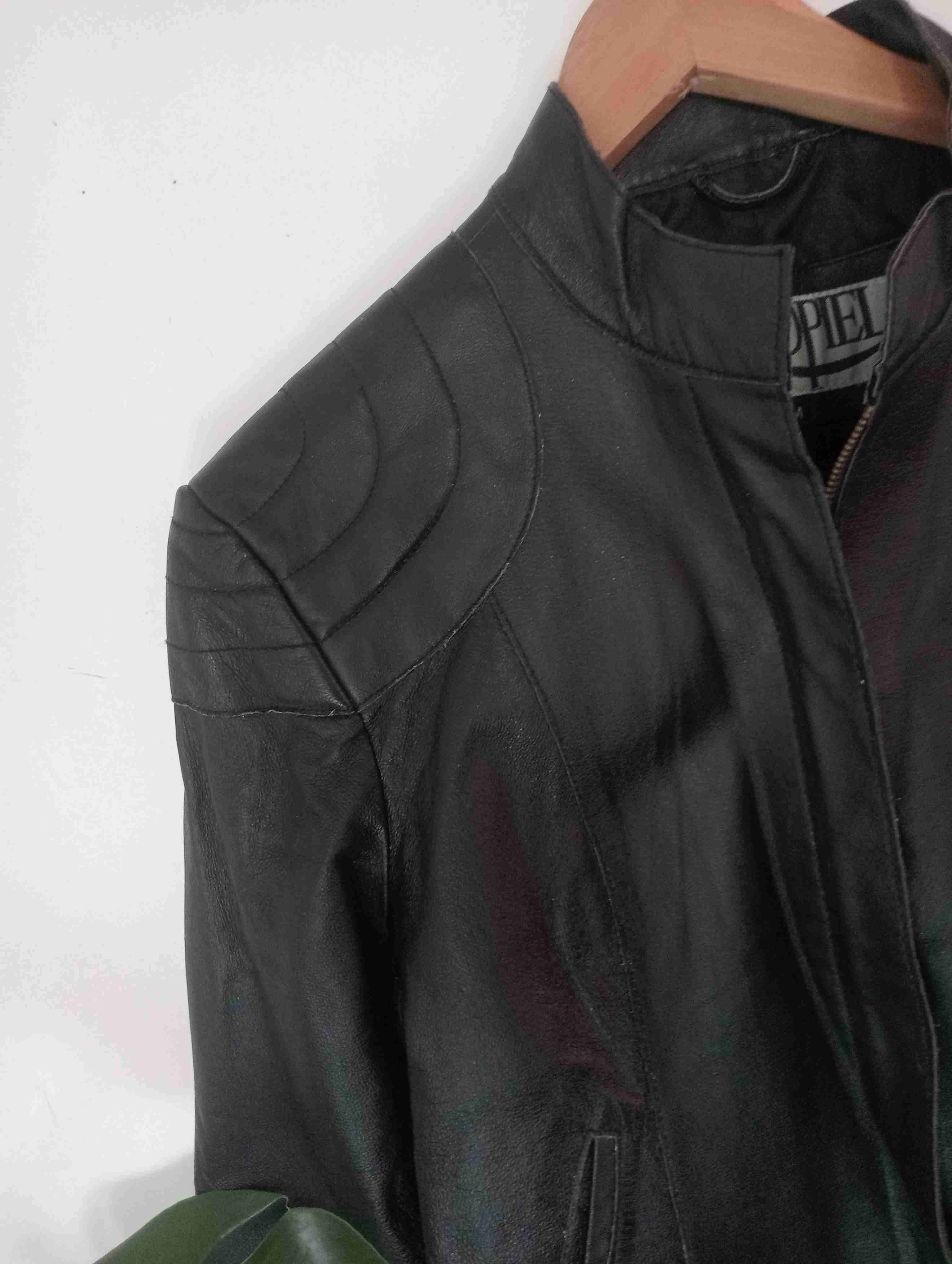 Chaqueta de cuero negra m - miniatura 2
