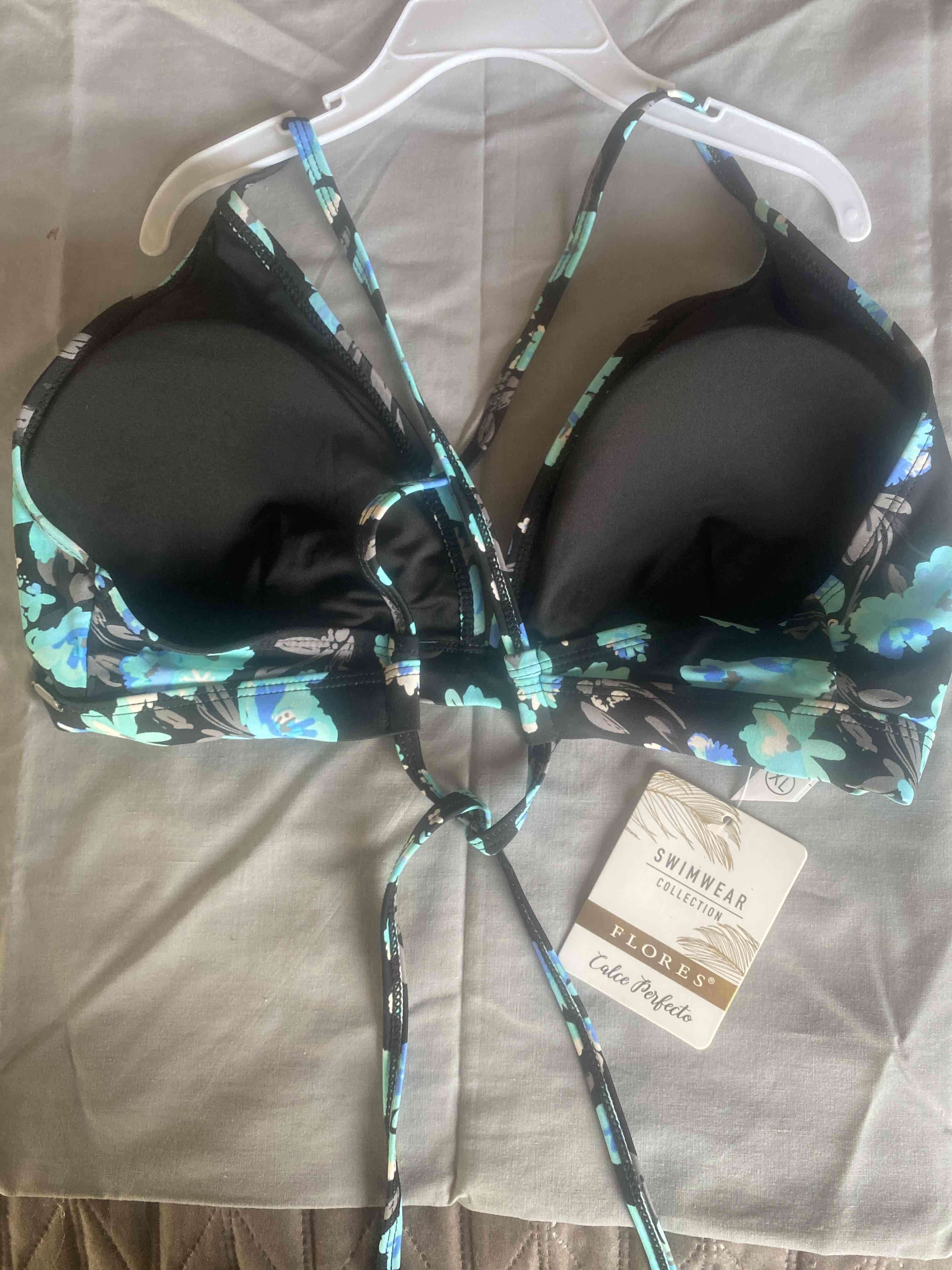 Top floral negro con cyan XL - miniatura 2