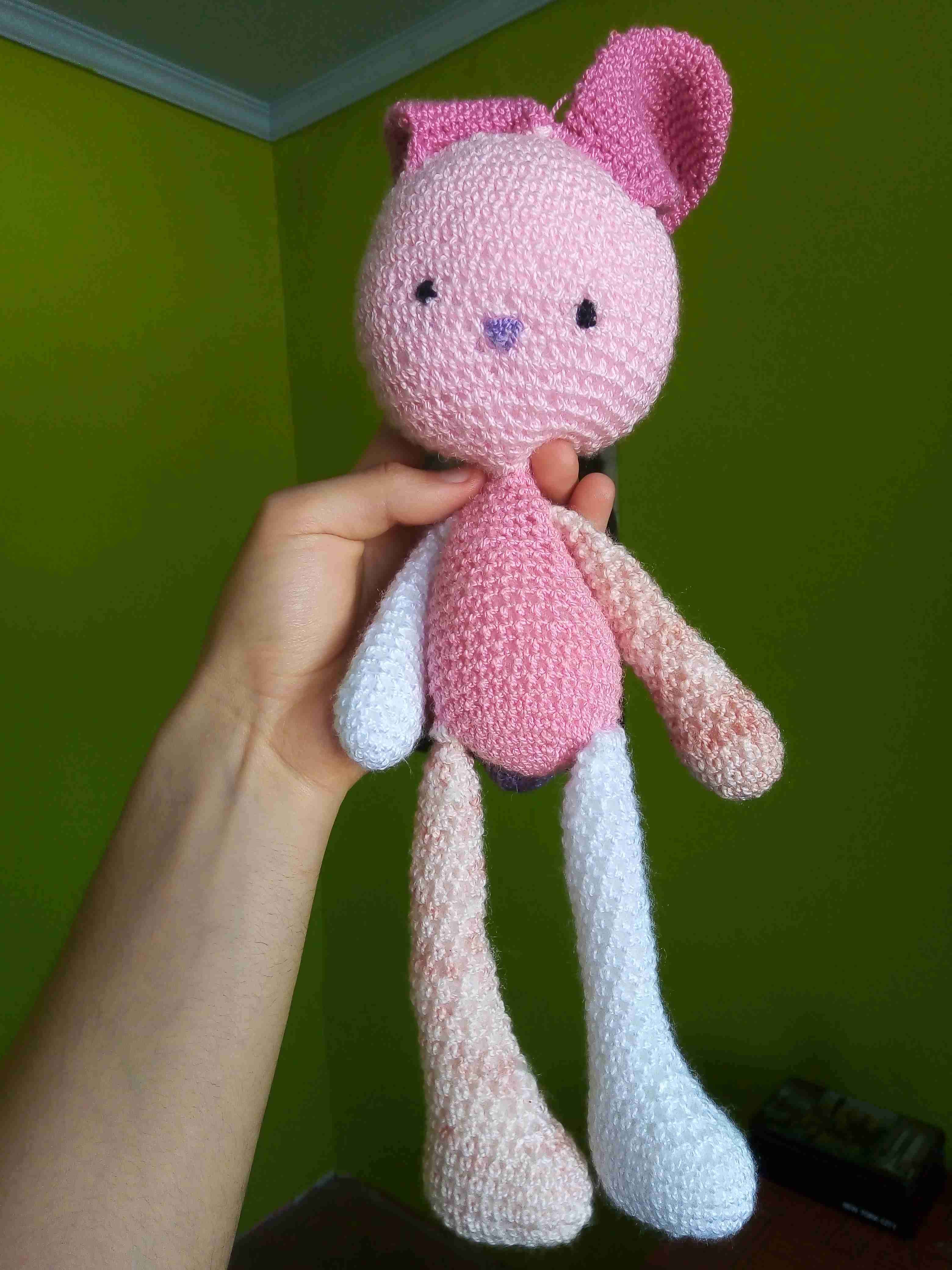 Amigurumi a crochet de conejito rosa