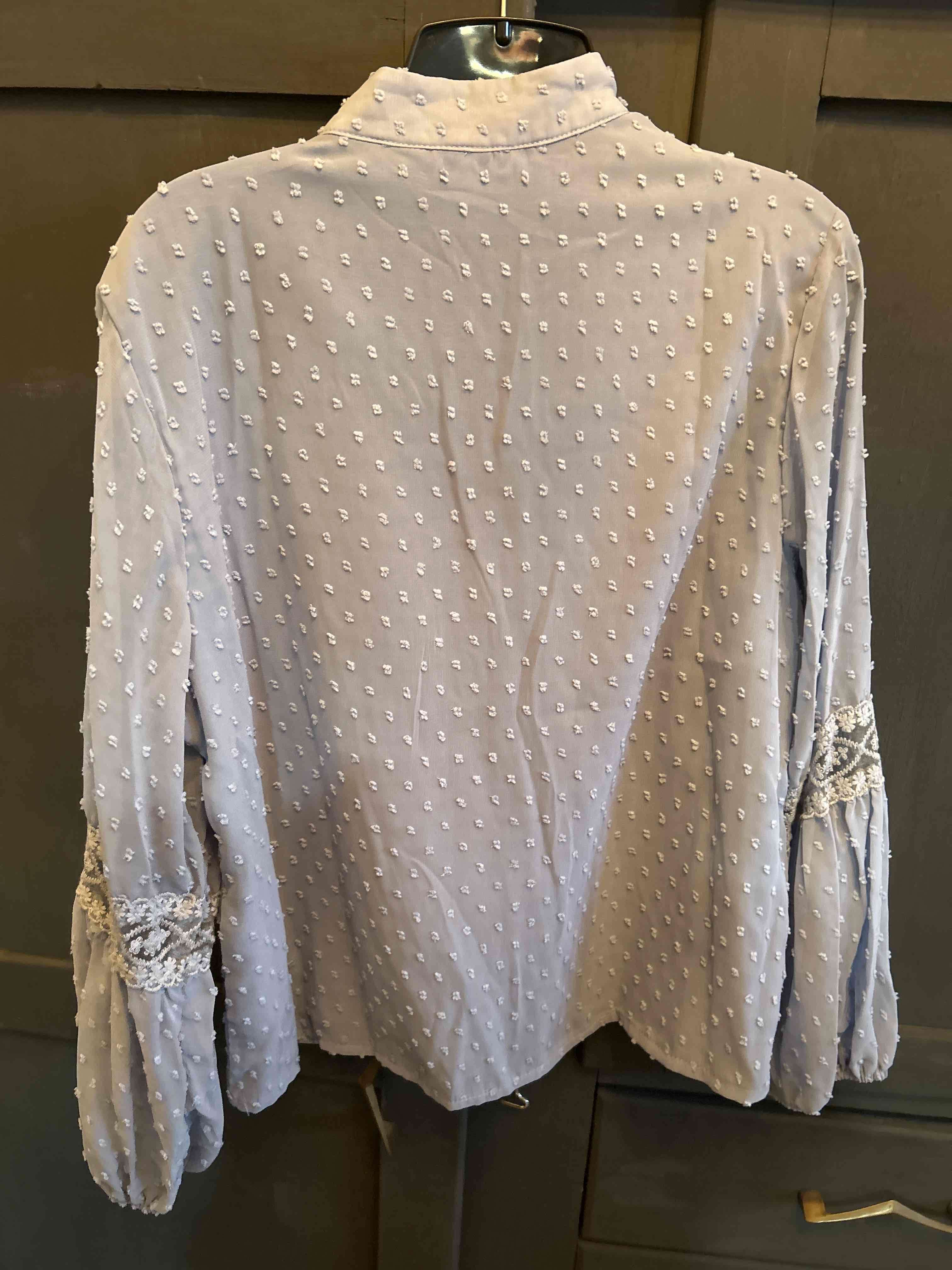 Blusa celeste con detalles bordados - miniatura 2