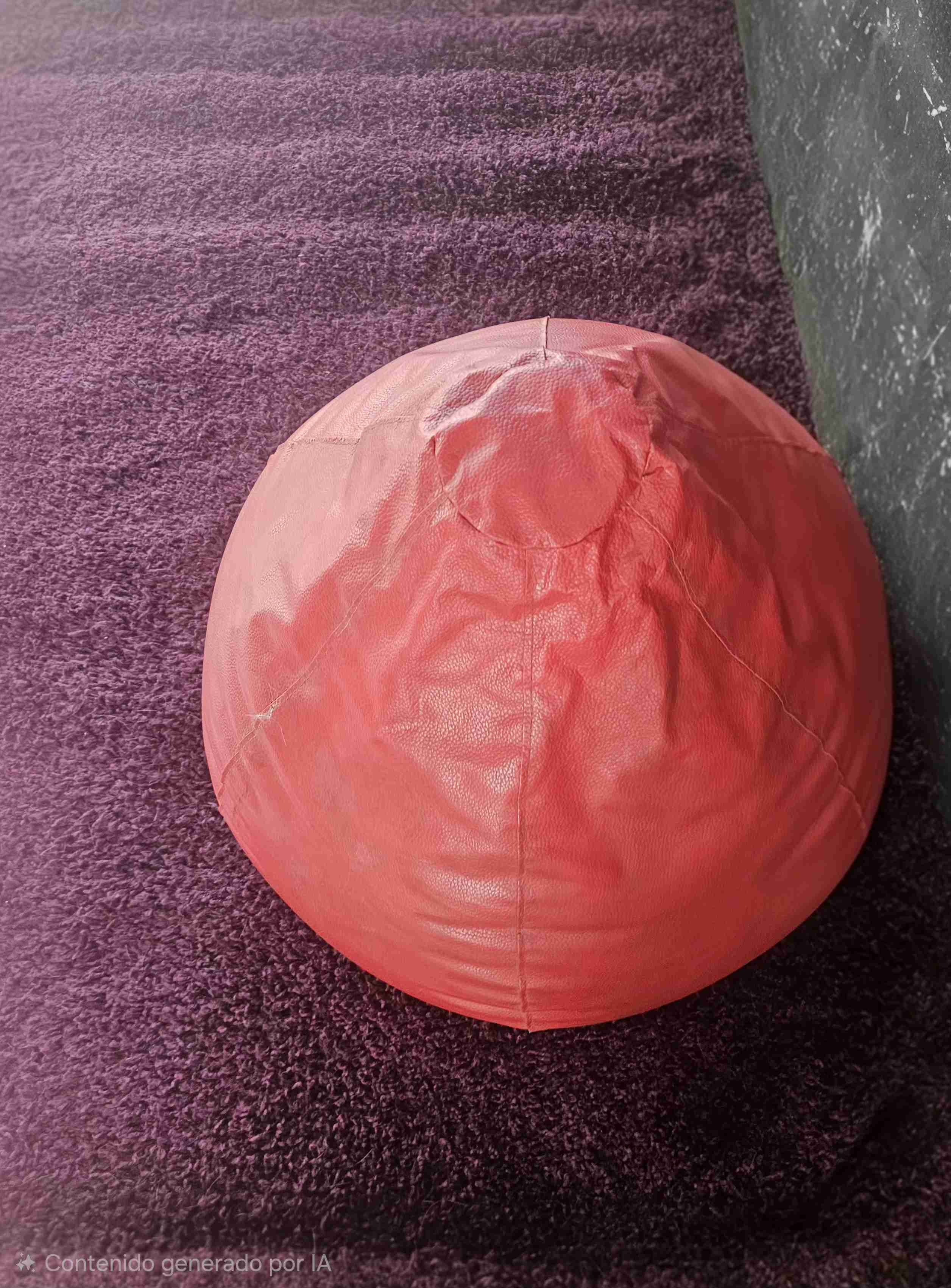 Pouf rojo en buen estado - miniatura 3