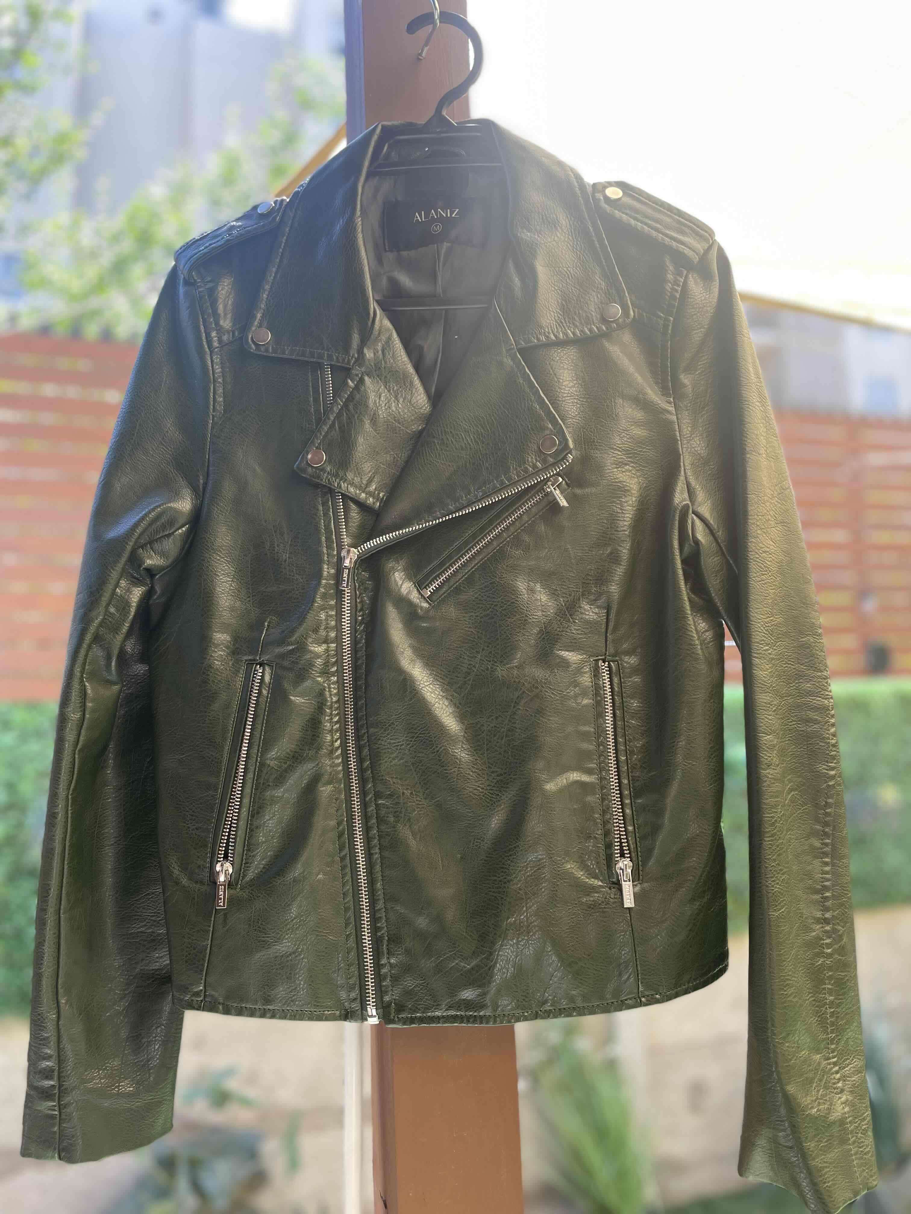 Chaqueta de cuero Alaniz verde