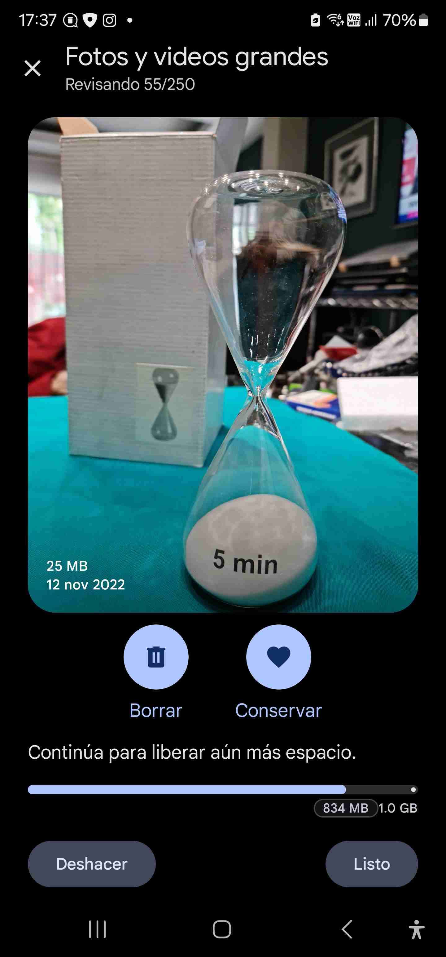Reloj de arena 5 minutos