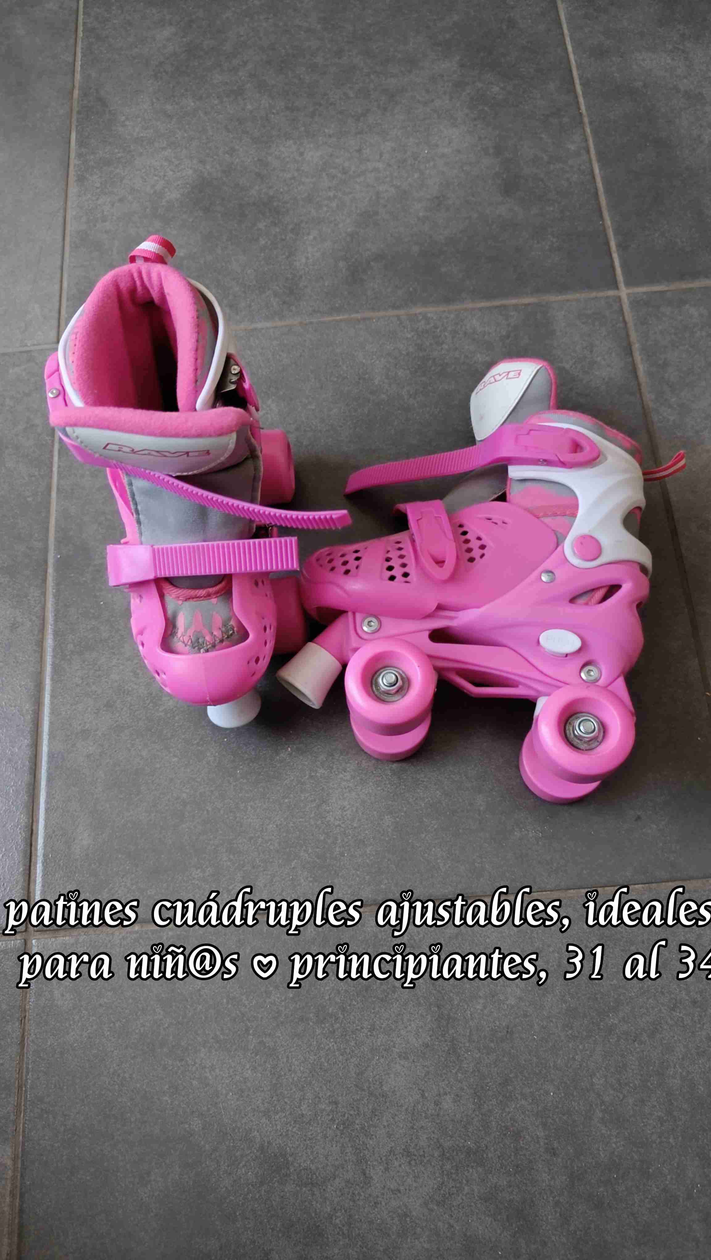 Patines cuádruples ajustables rosa