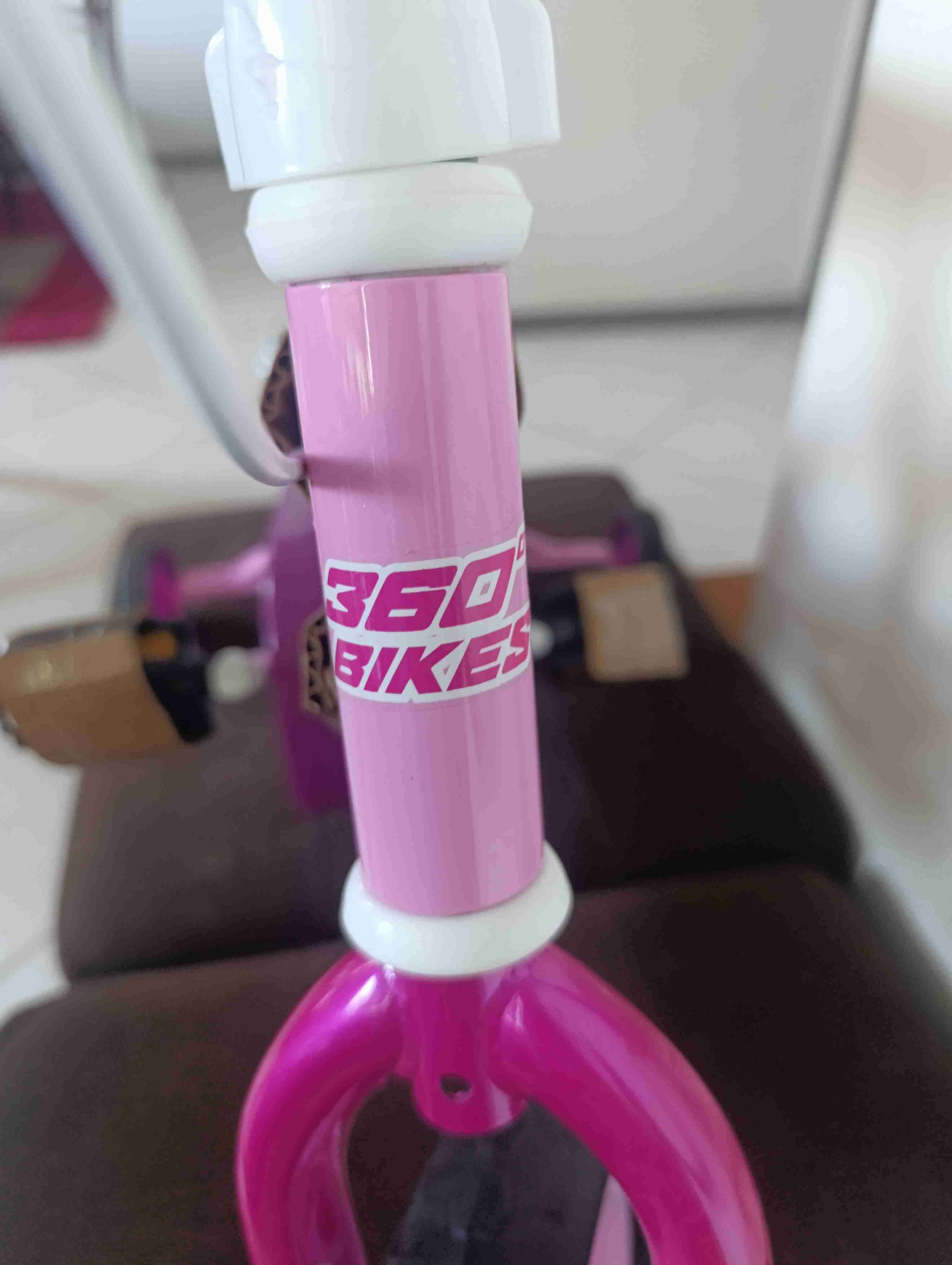 Bicicleta infantil rosa con rueditas aro 12 - miniatura 4