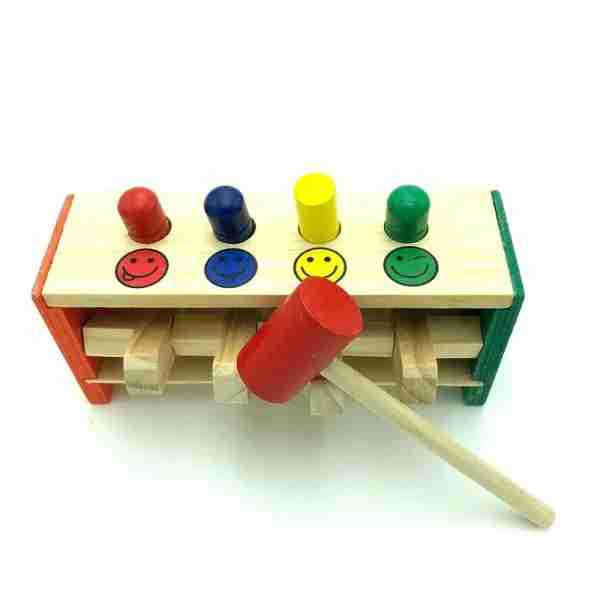 Juguete Montessori Banco de golpes con martillo - miniatura 2