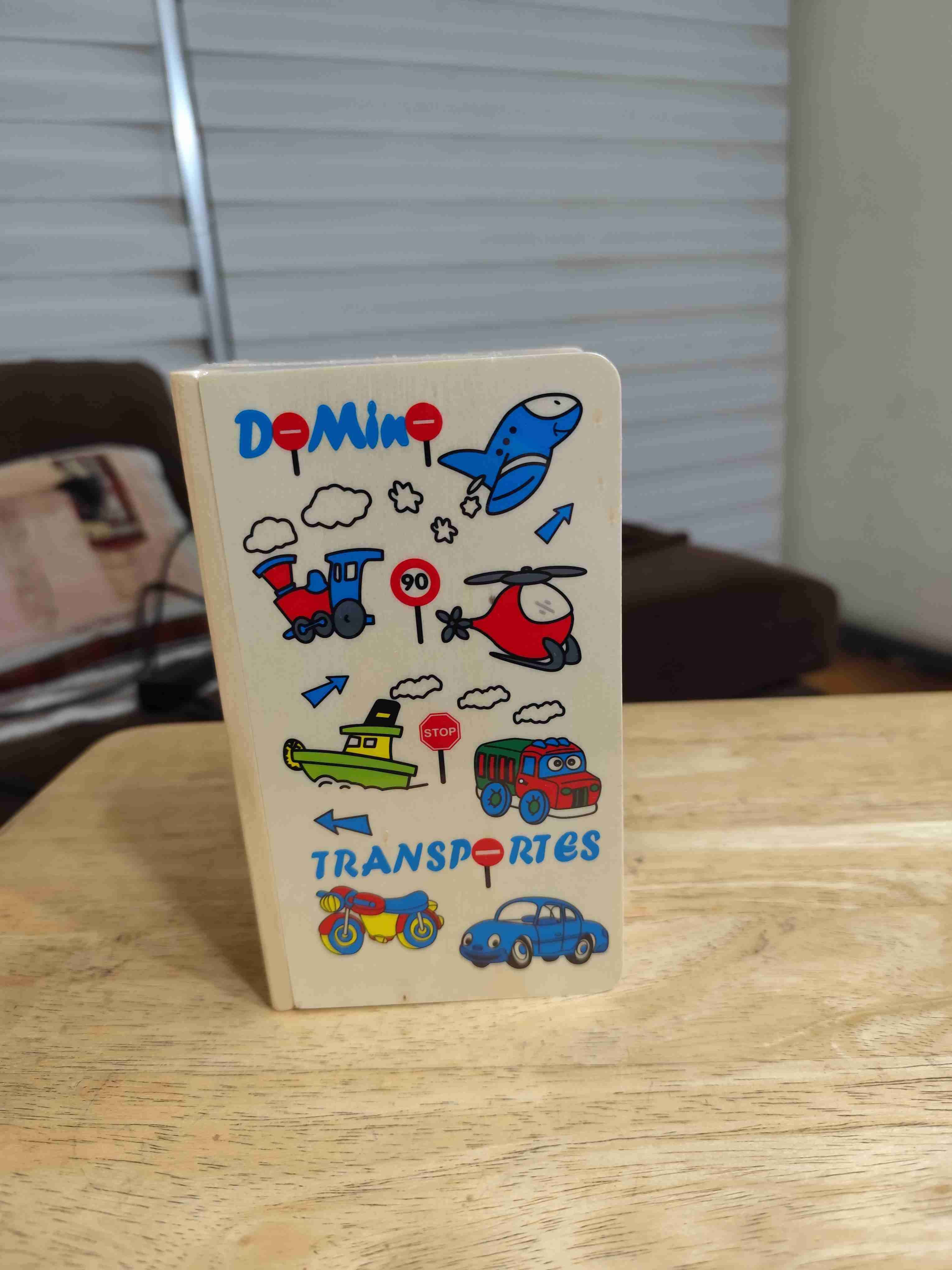 Dominó infantil de madera transportes educativo