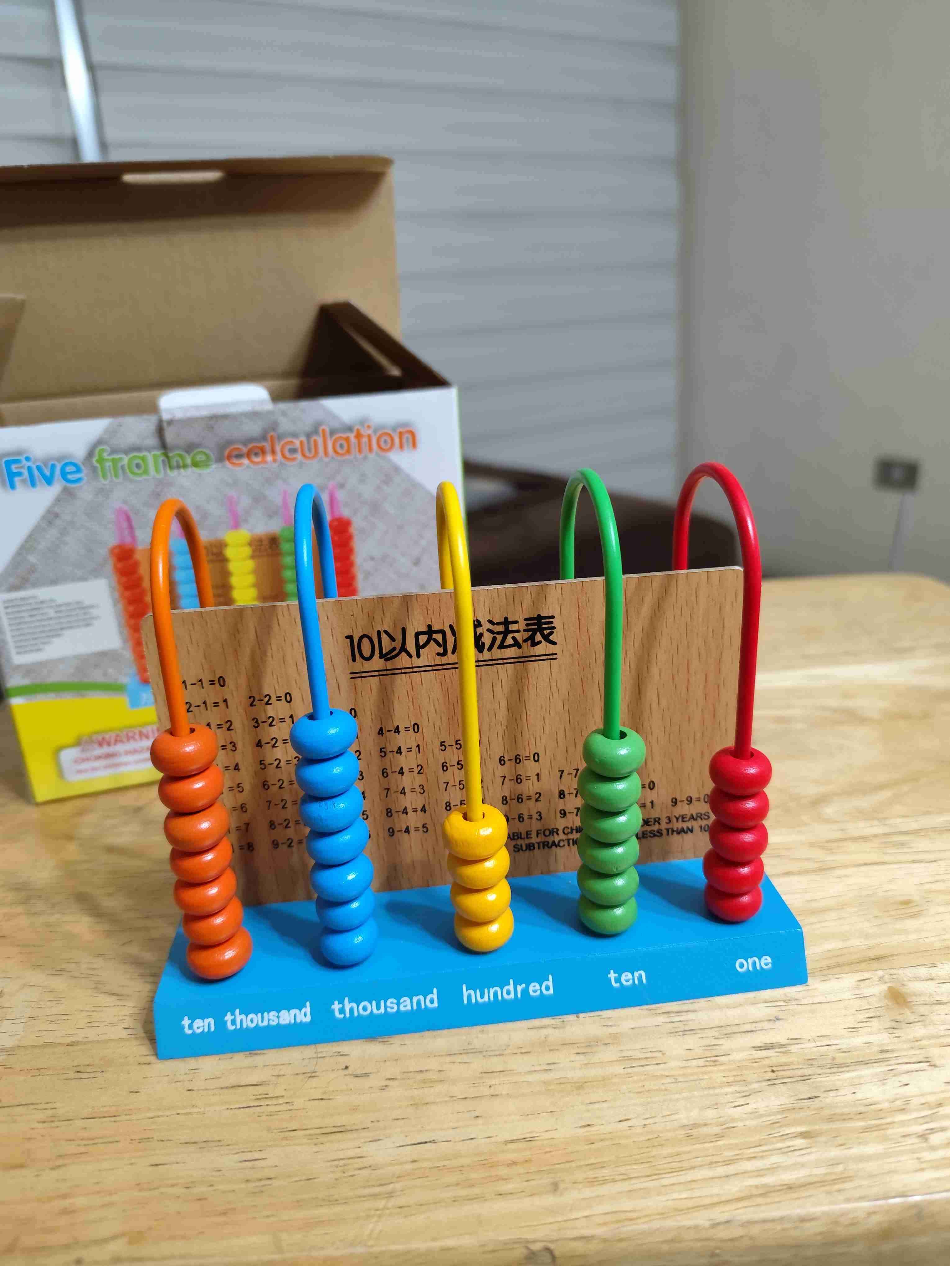 Ábaco De Madera 5 columnas juguete educativo niño