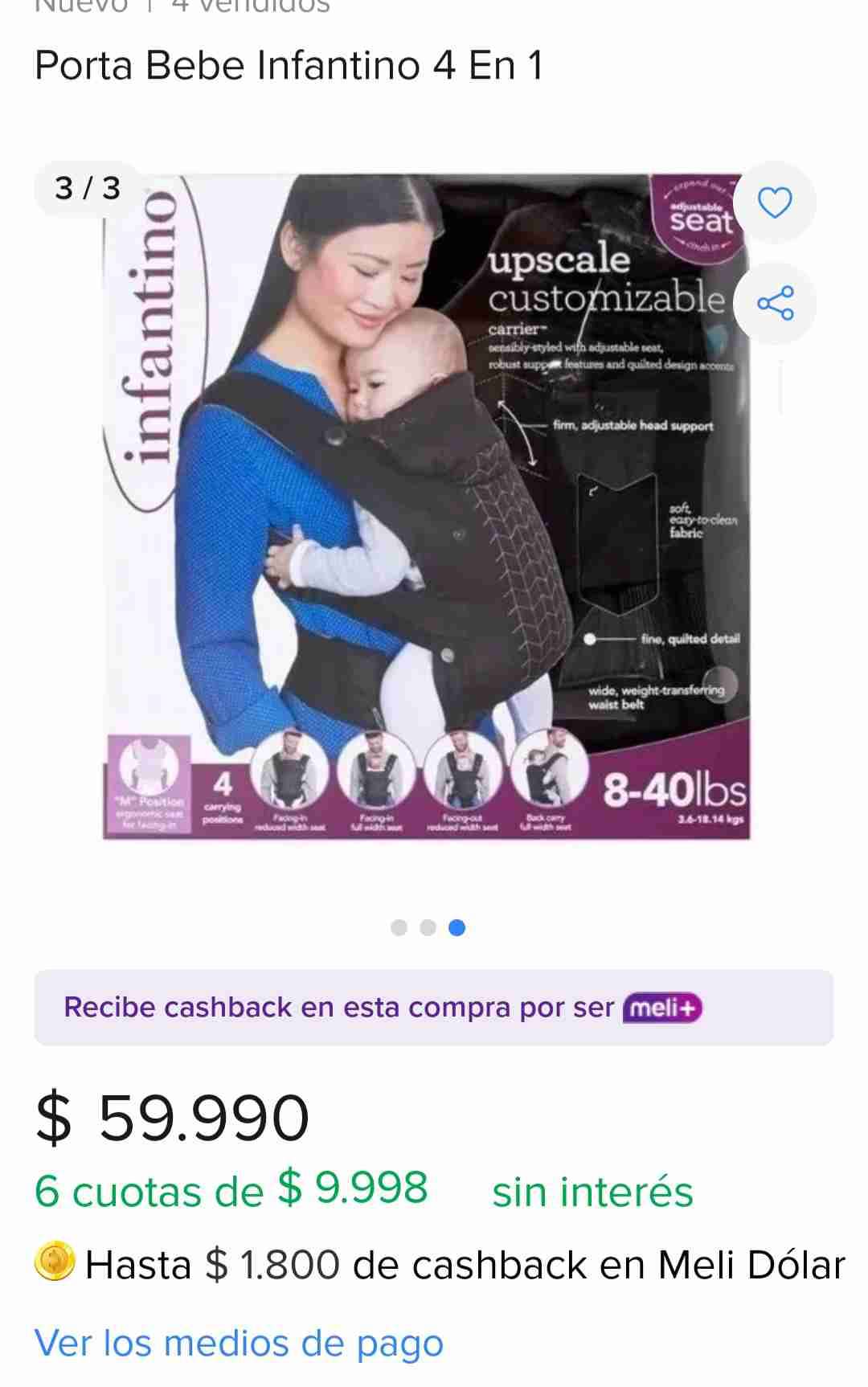 Portabebé Infantino 4 en 1