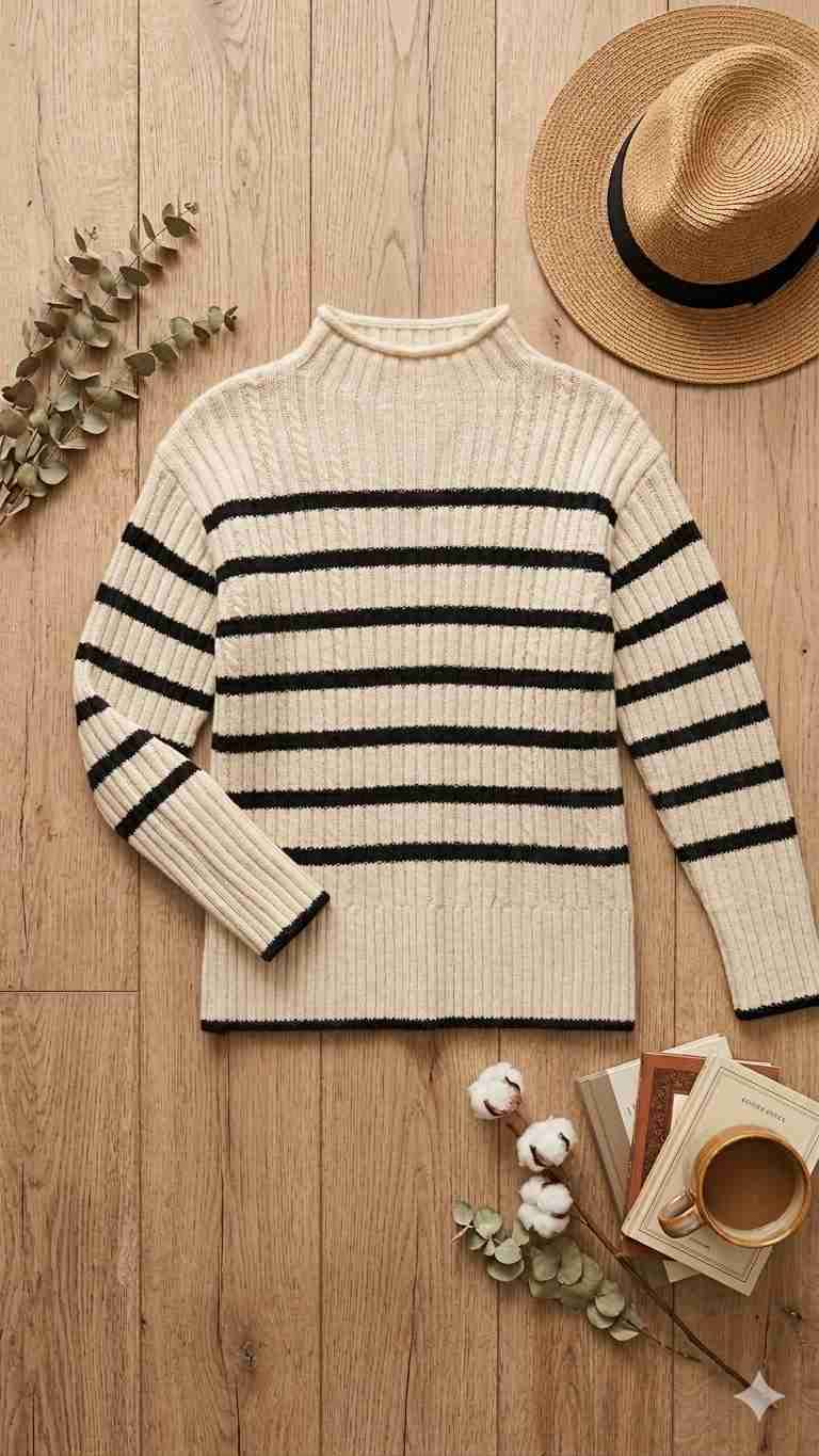 Suéter a rayas blanco y negro - Zara Talla XL