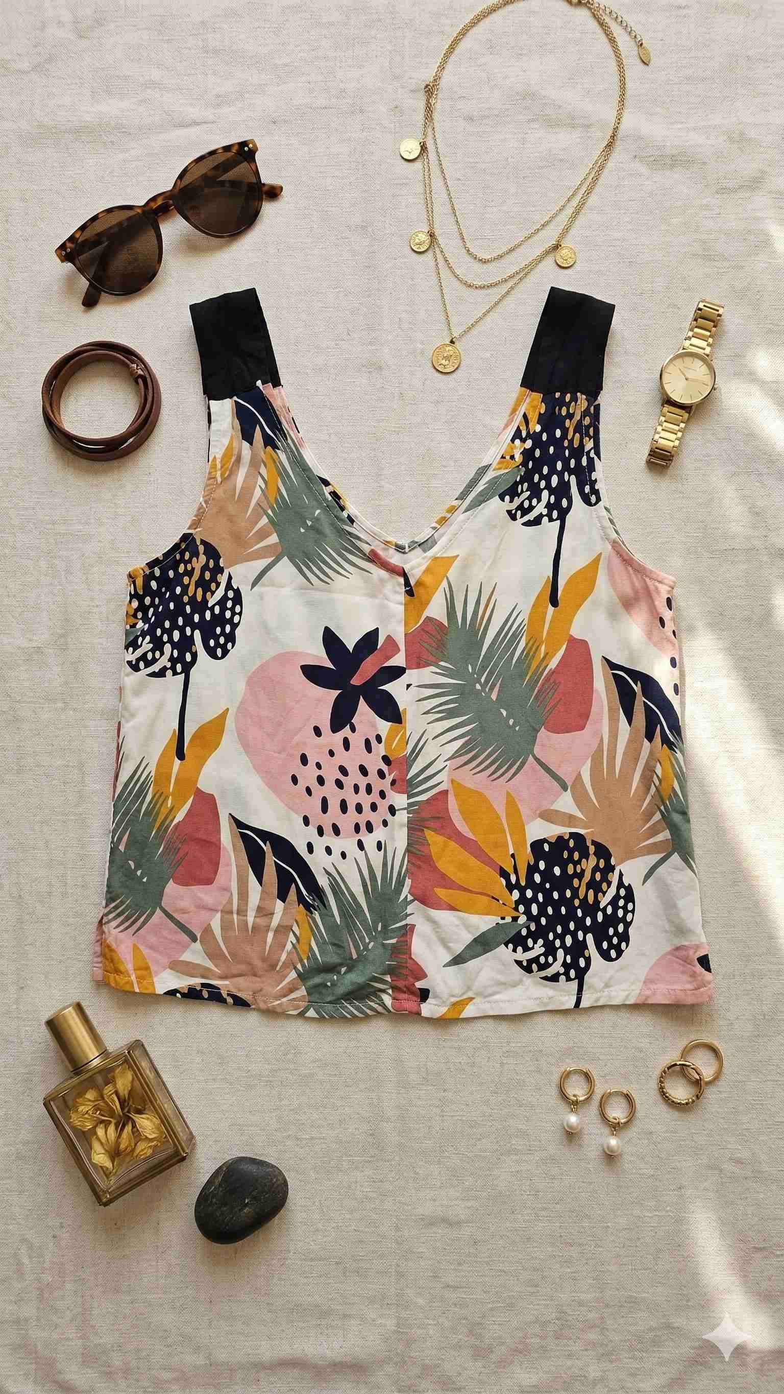 Polera de tela con diseño