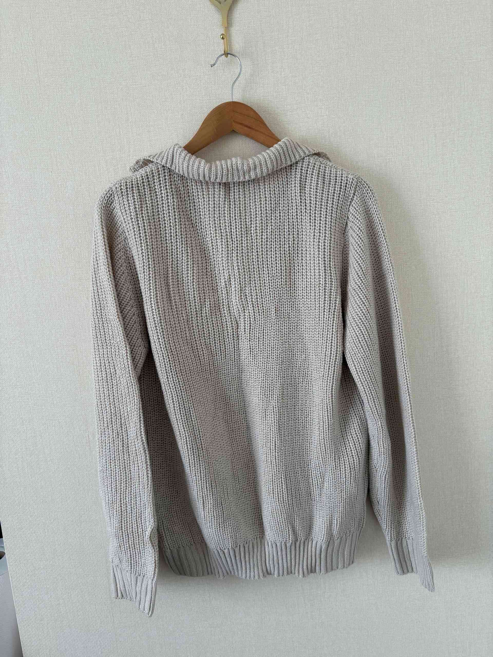 Suéter beige con cierre - miniatura 2