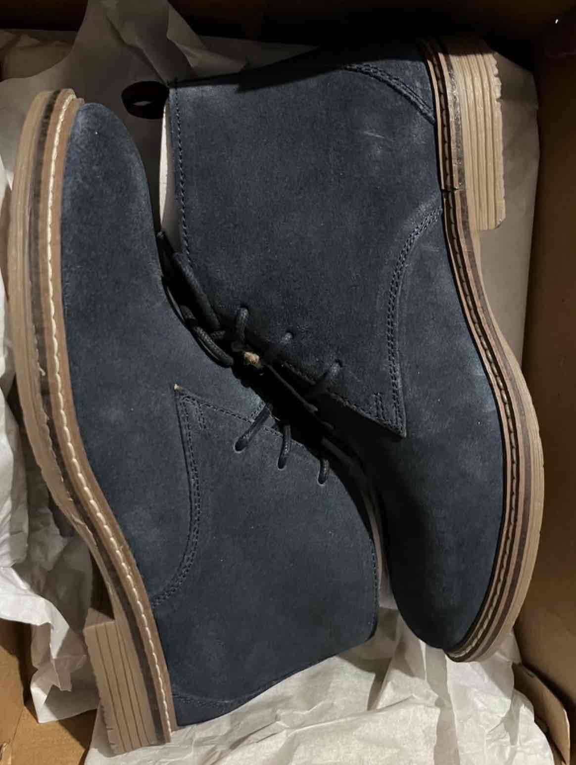 Botines de cuero azul oscuro