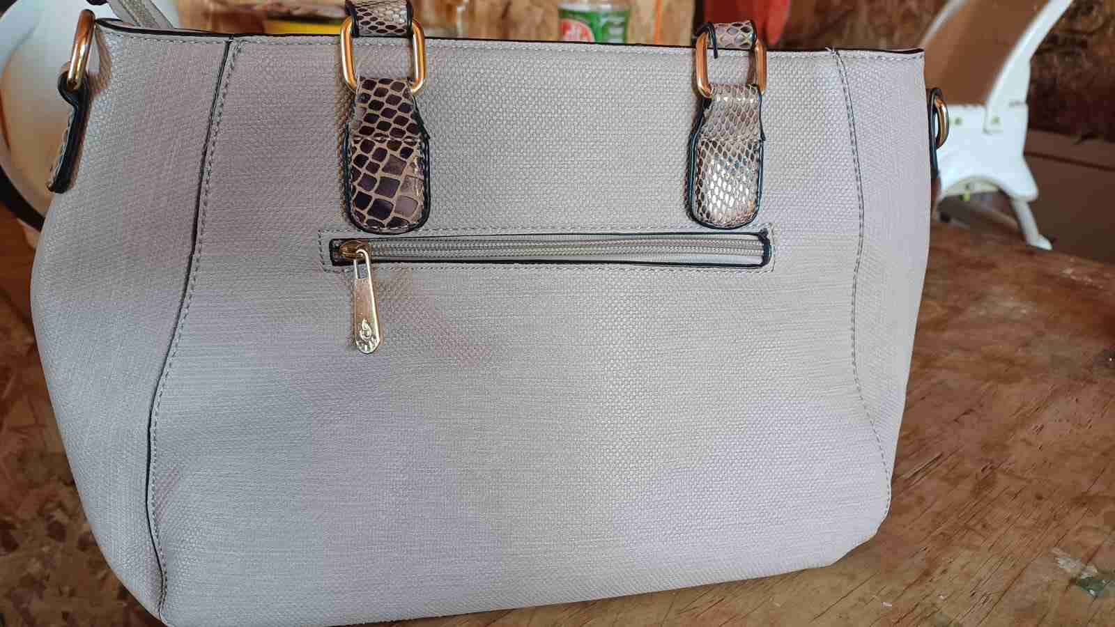 Cartera beige Lilás con asas de serpiente - miniatura 2