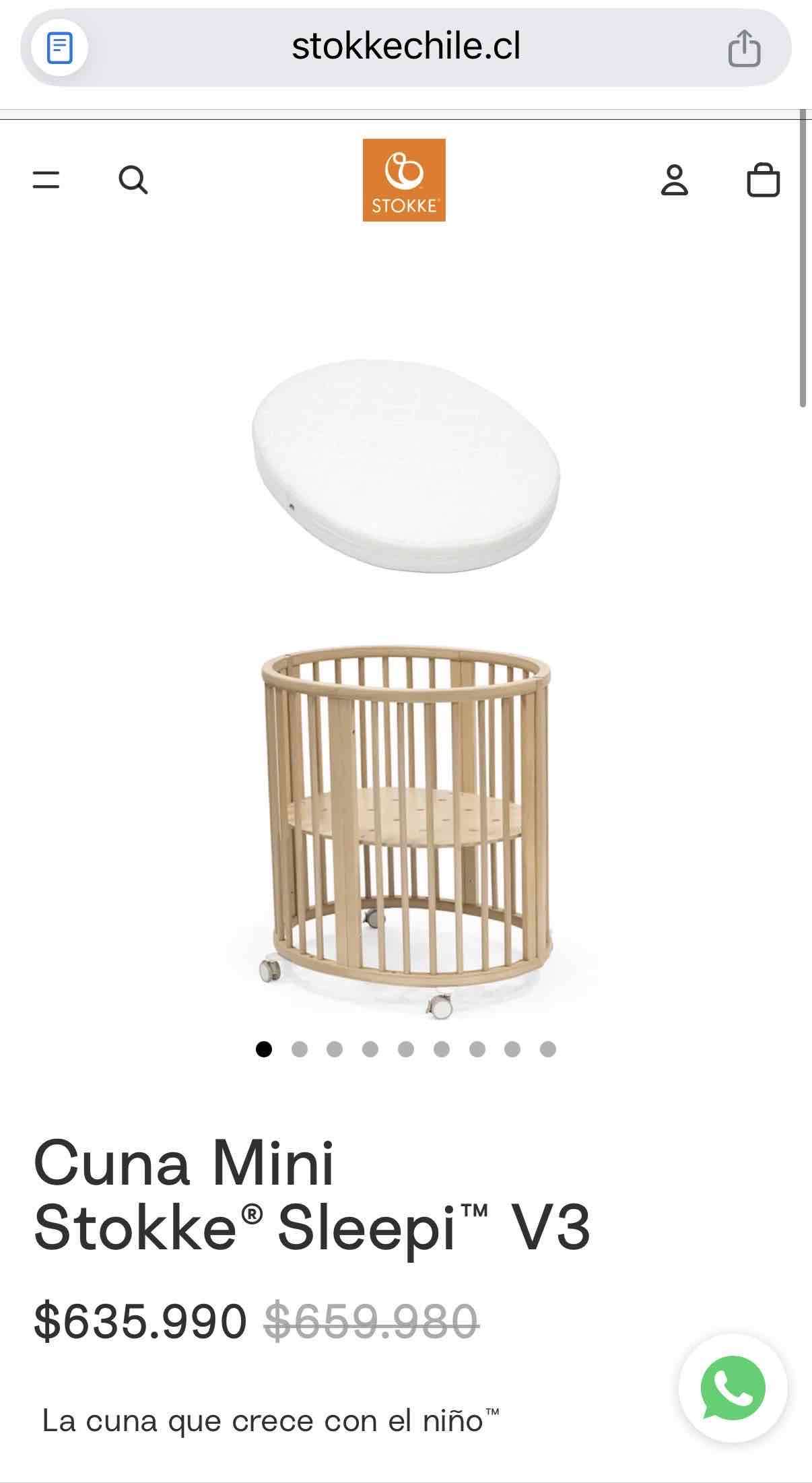 Cuna Stokke Sleepi Mini V3 c/colchón (uso 4meses) - miniatura 6