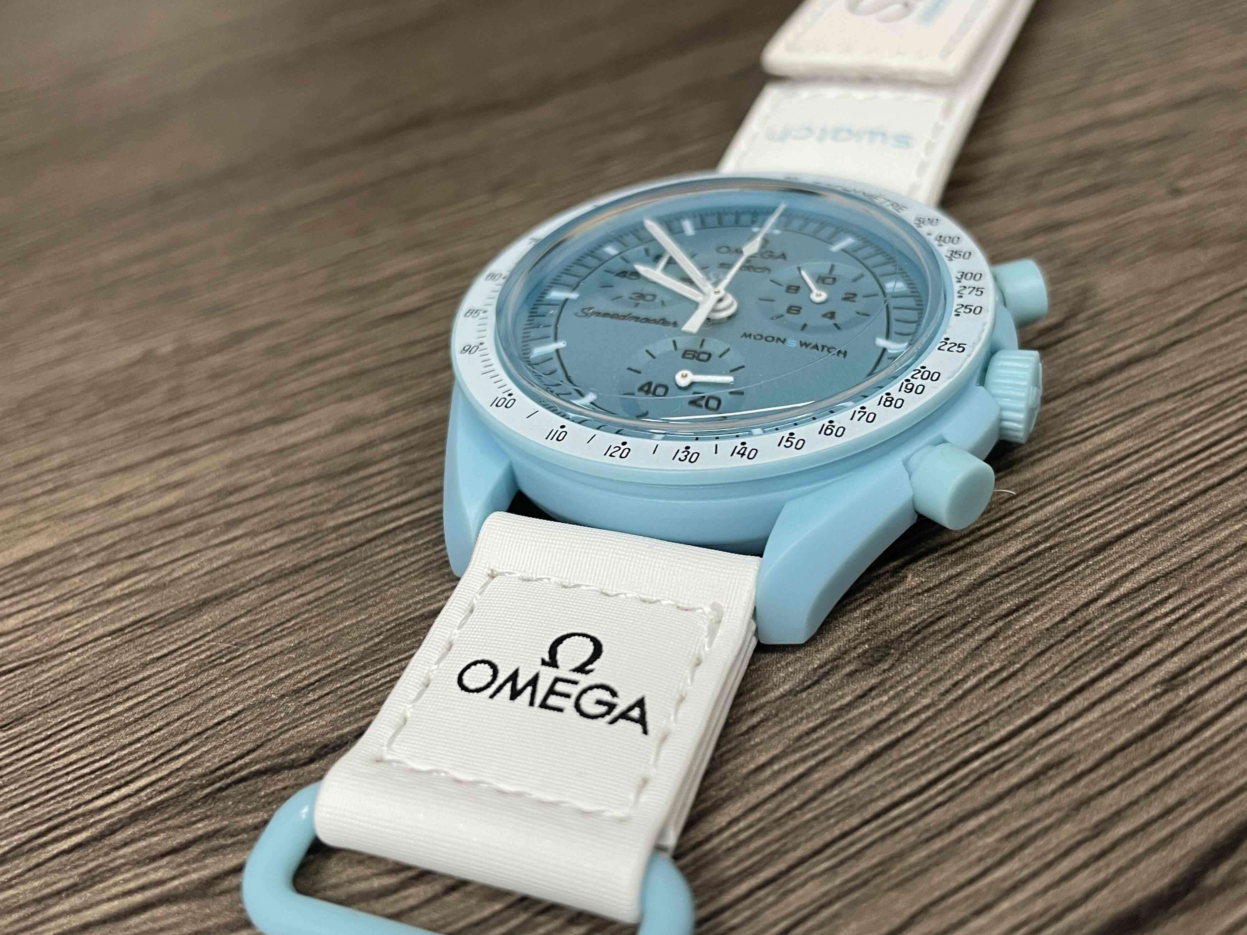 Reloj azul cronógrafo omega moonswatch - miniatura 4