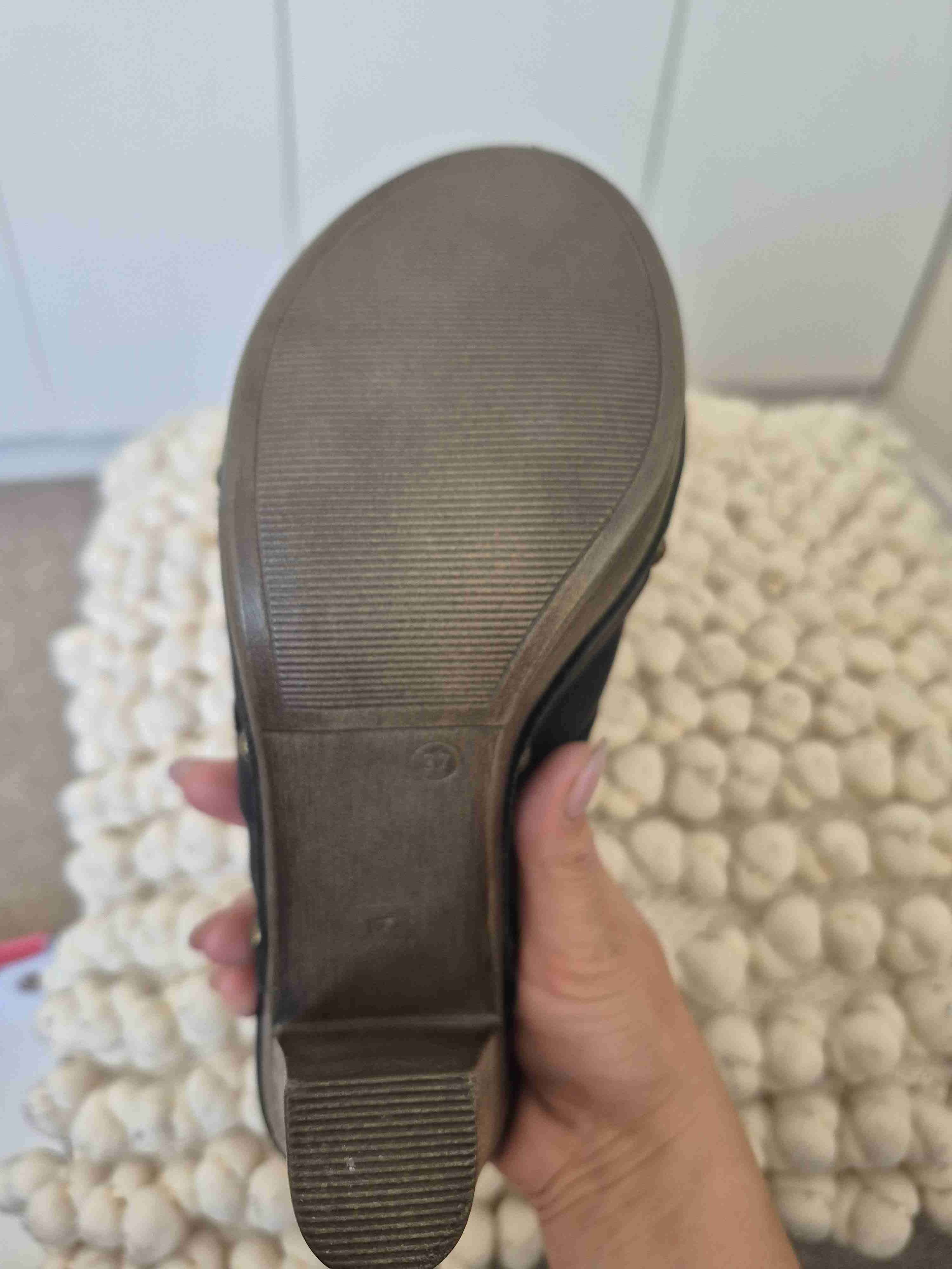 Zuecos altos negros de cuero 35 - miniatura 6