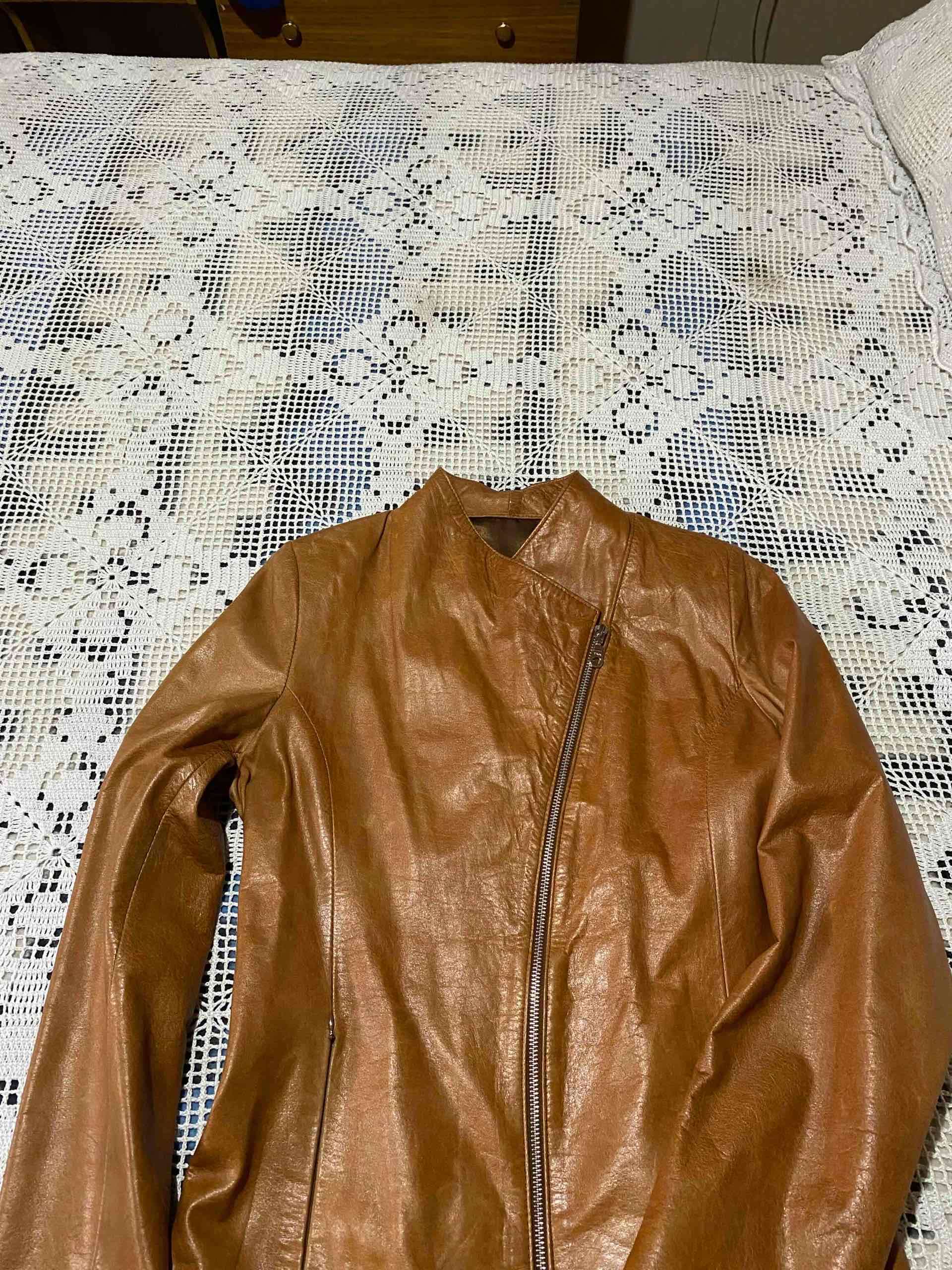 Chaqueta de cuero marrón - miniatura 2