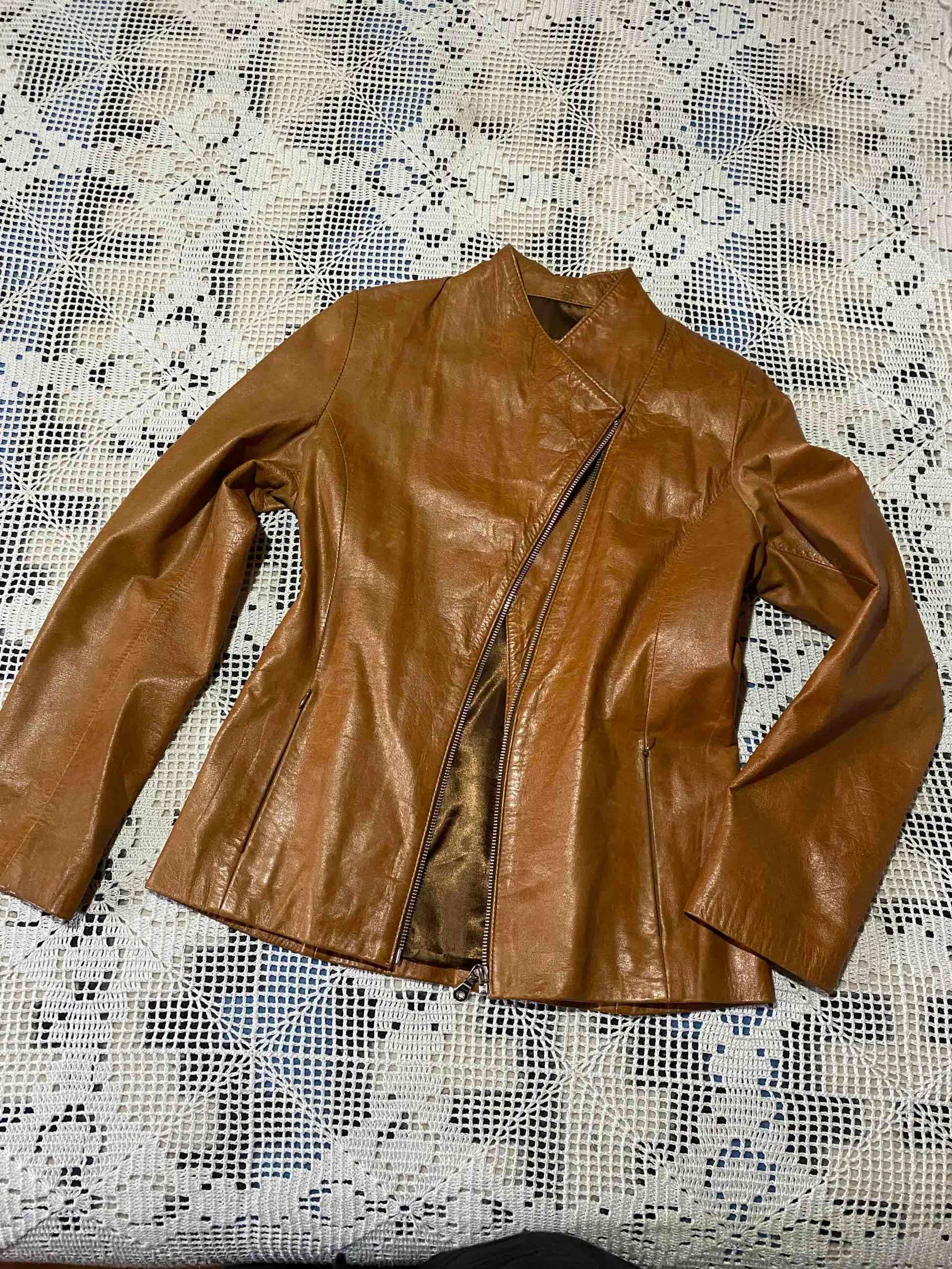 Chaqueta de cuero marrón - miniatura 3